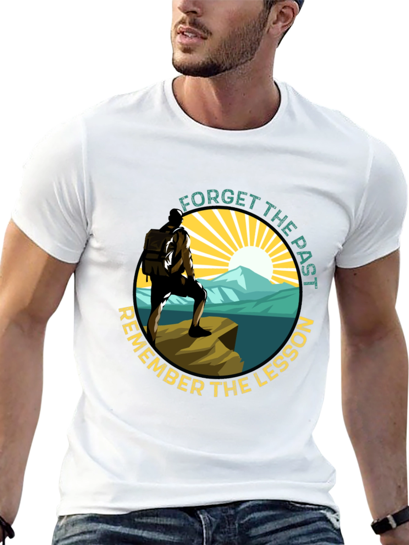 Black Forget Past Remember Lesson T-Shirt view 13