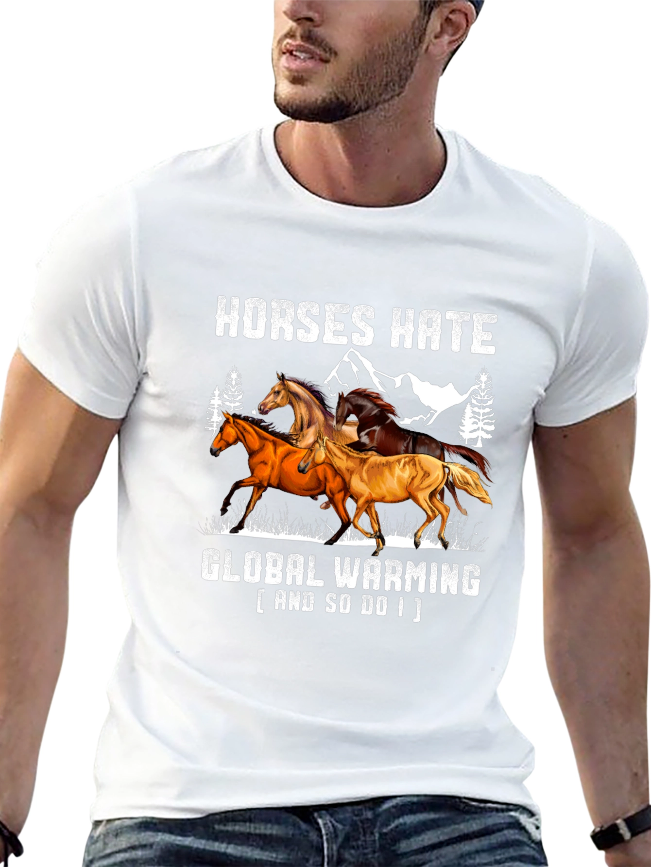 Black Horses Hate Global Warming T-Shirt view 13