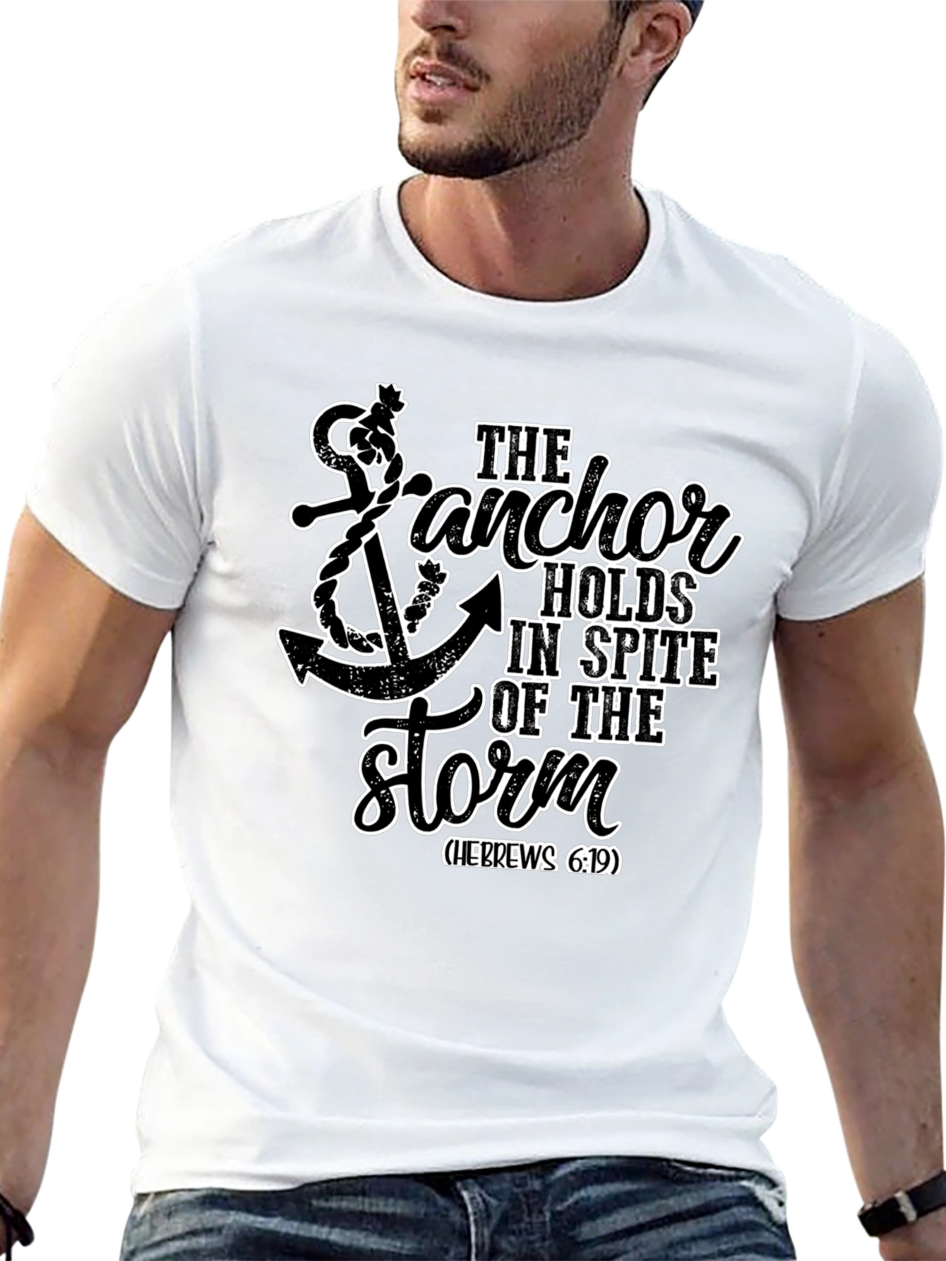 Anchor Holds T-Shirt - Hebrews 6:19 Faith Tee - 13