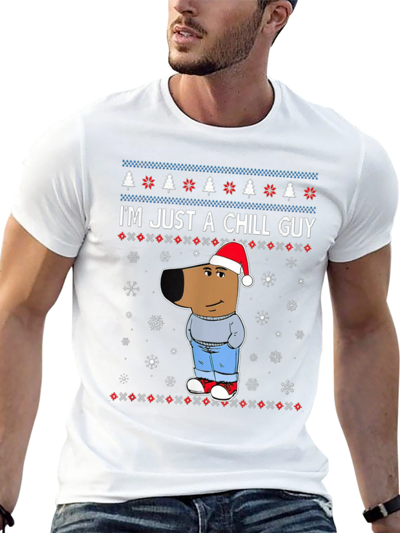 Black Chill Guy Christmas Graphic Tee view 13