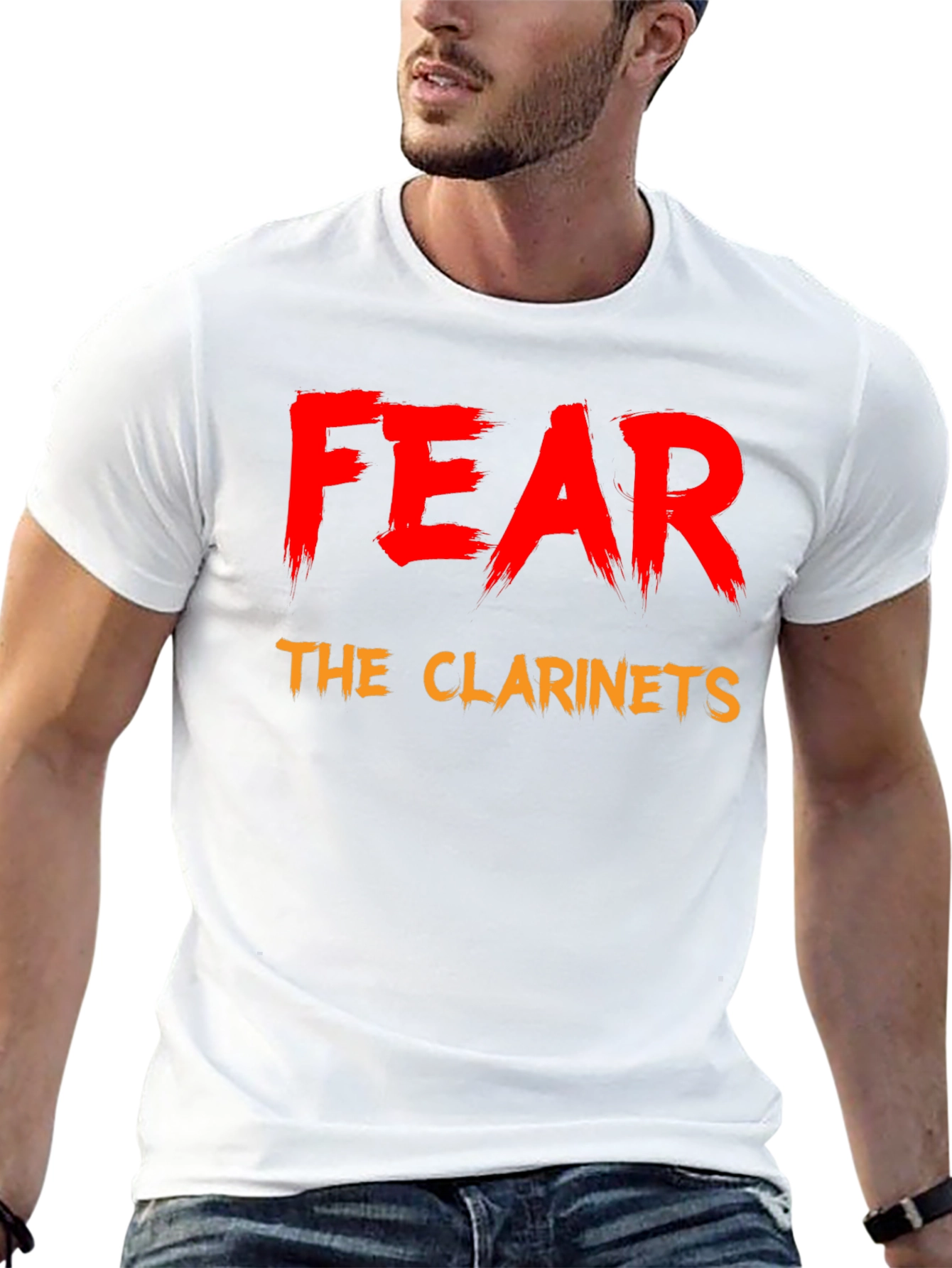 Black Fear the Clarinets T-Shirt - Funny Band Tee view 13