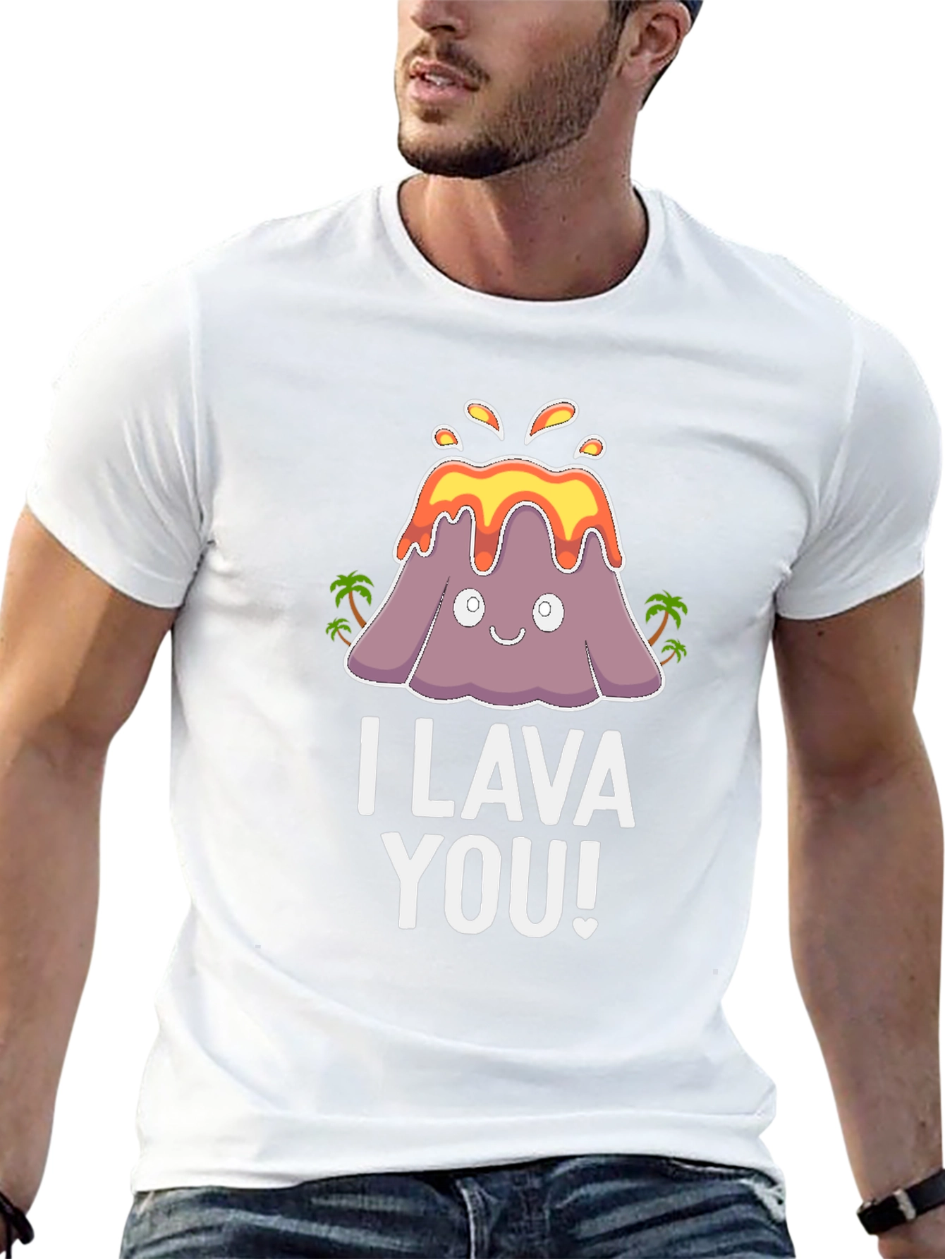 Black I Lava You Graphic Tee - Cute Volcano Pun T-Shirt view 13