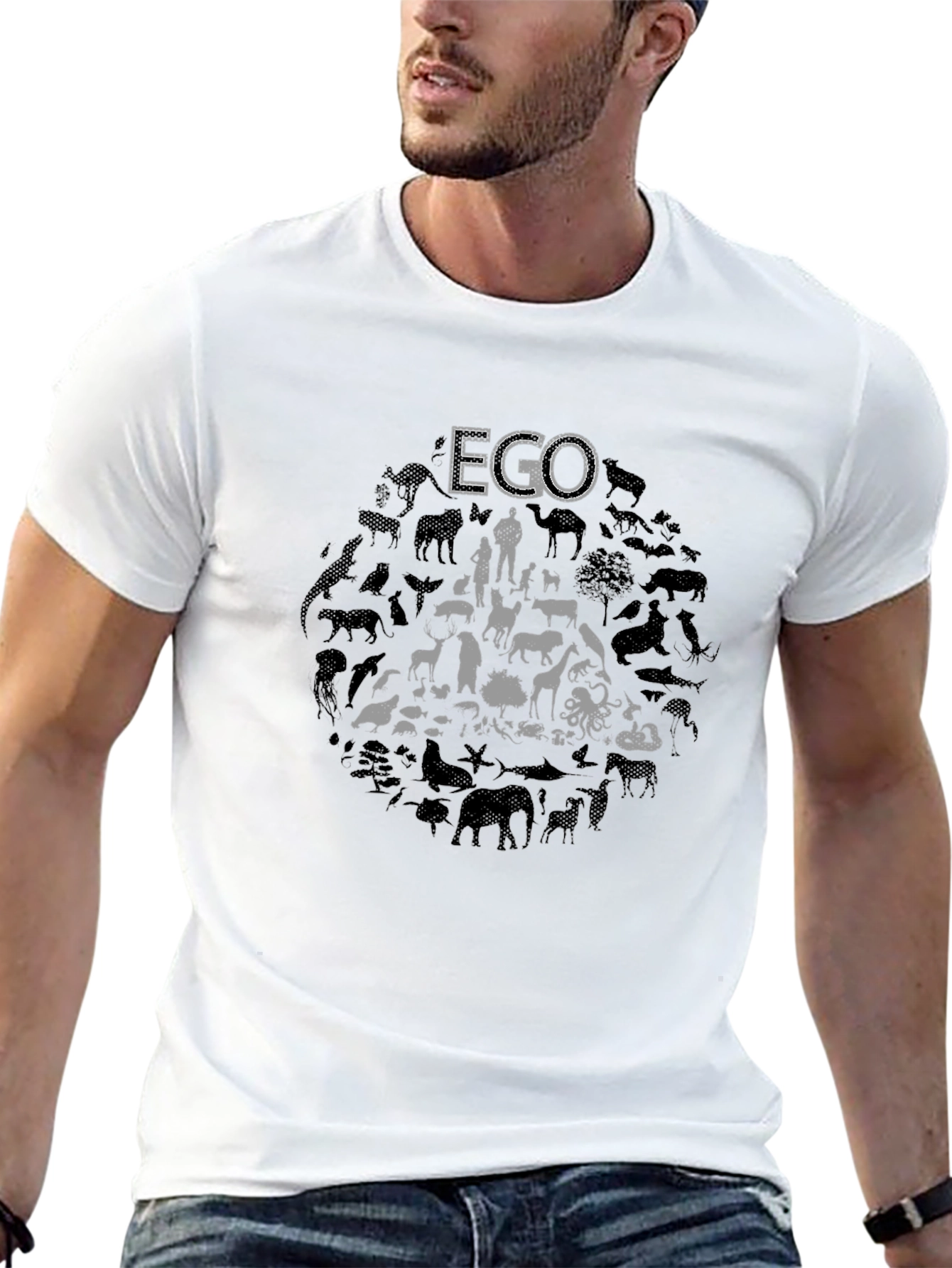 Black Eco Wildlife Graphic Print T-Shirt - Black view 13