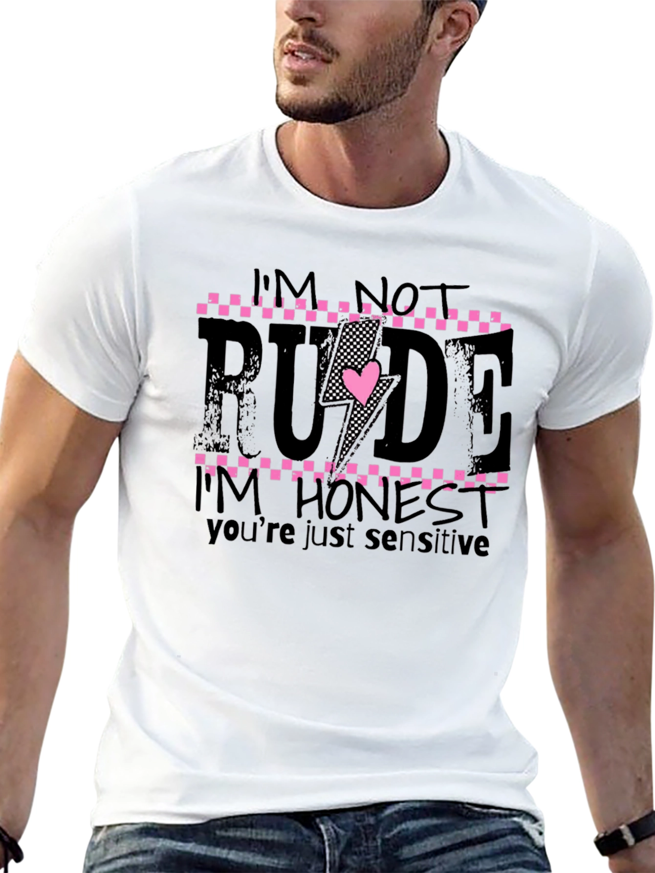 Black Funny "I'm Not Rude" Graphic Tee view 13