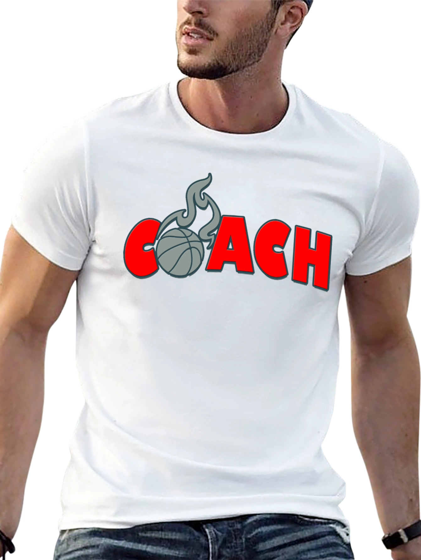 Black Basketball Coach T-Shirt - Graphic Tee view 13