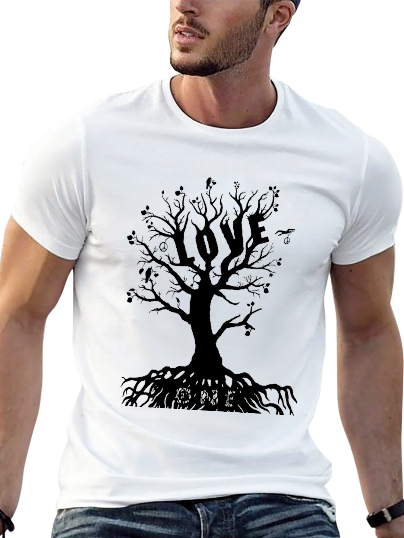 Black Love Tree Graphic T-Shirt - Black view 13