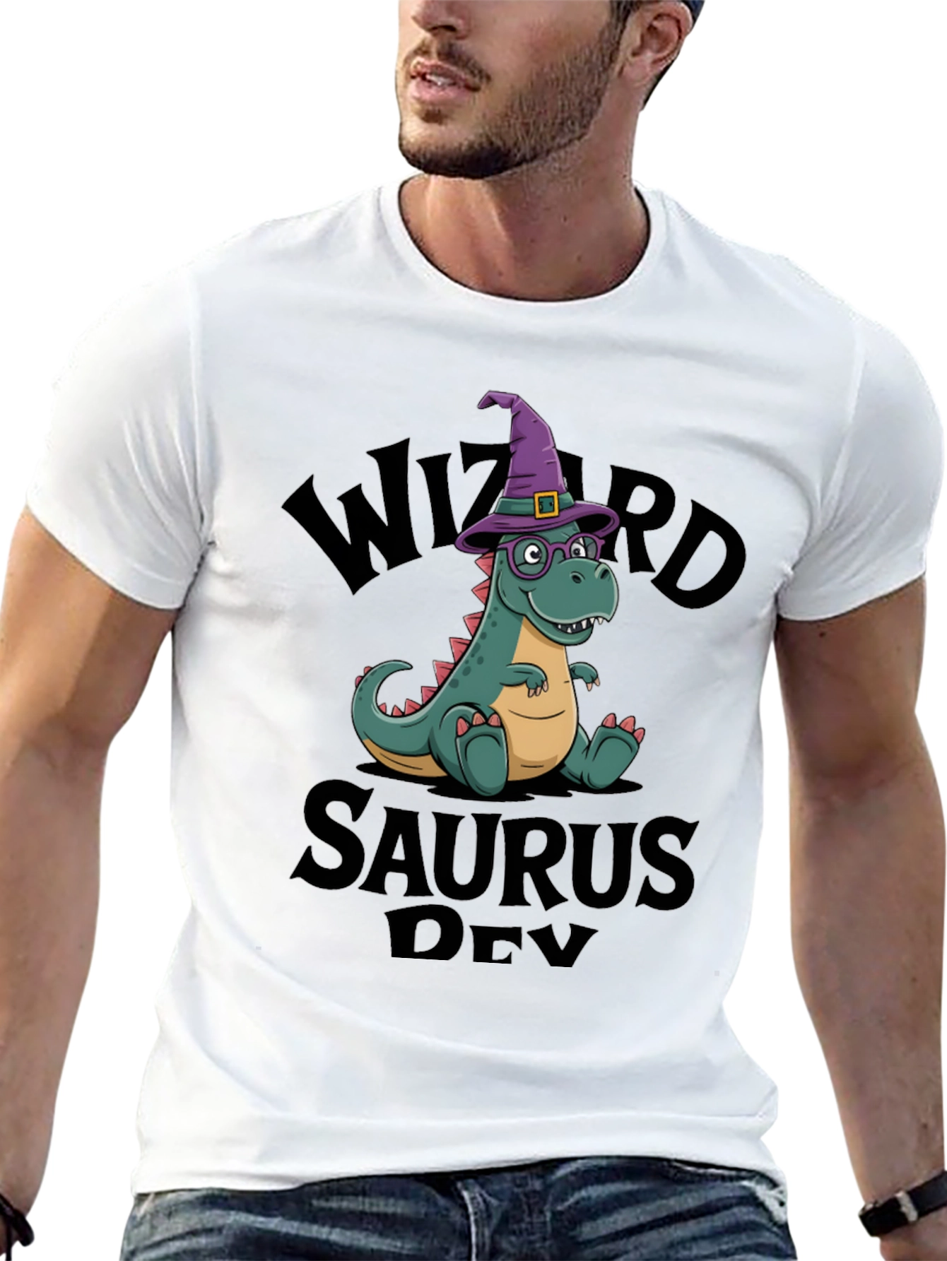 Black Wizard Saurus Dev T-Shirt view 13
