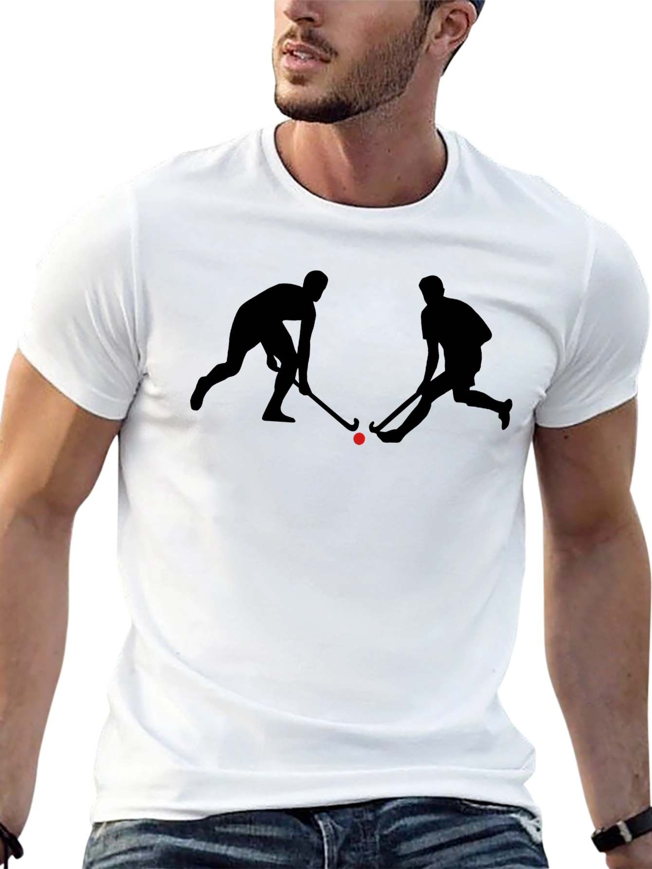 Black Hockey Players Black T-Shirt view 13