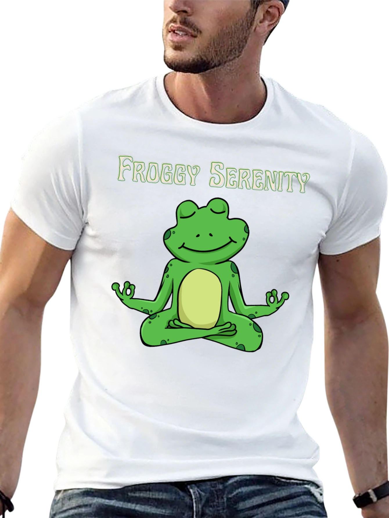 Black Froggy Serenity Meditation T-Shirt - Relax & Unwind view 13