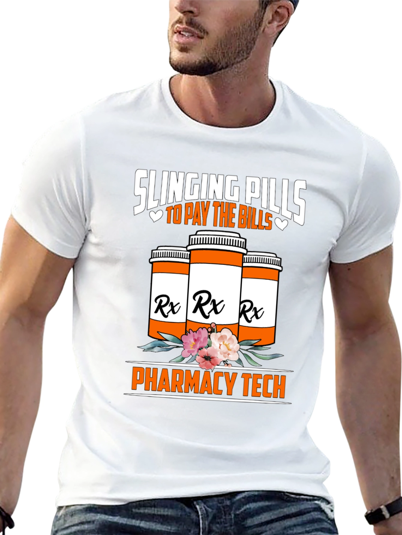 Black Slinging Pills Pharmacy Tech T-Shirt view 13