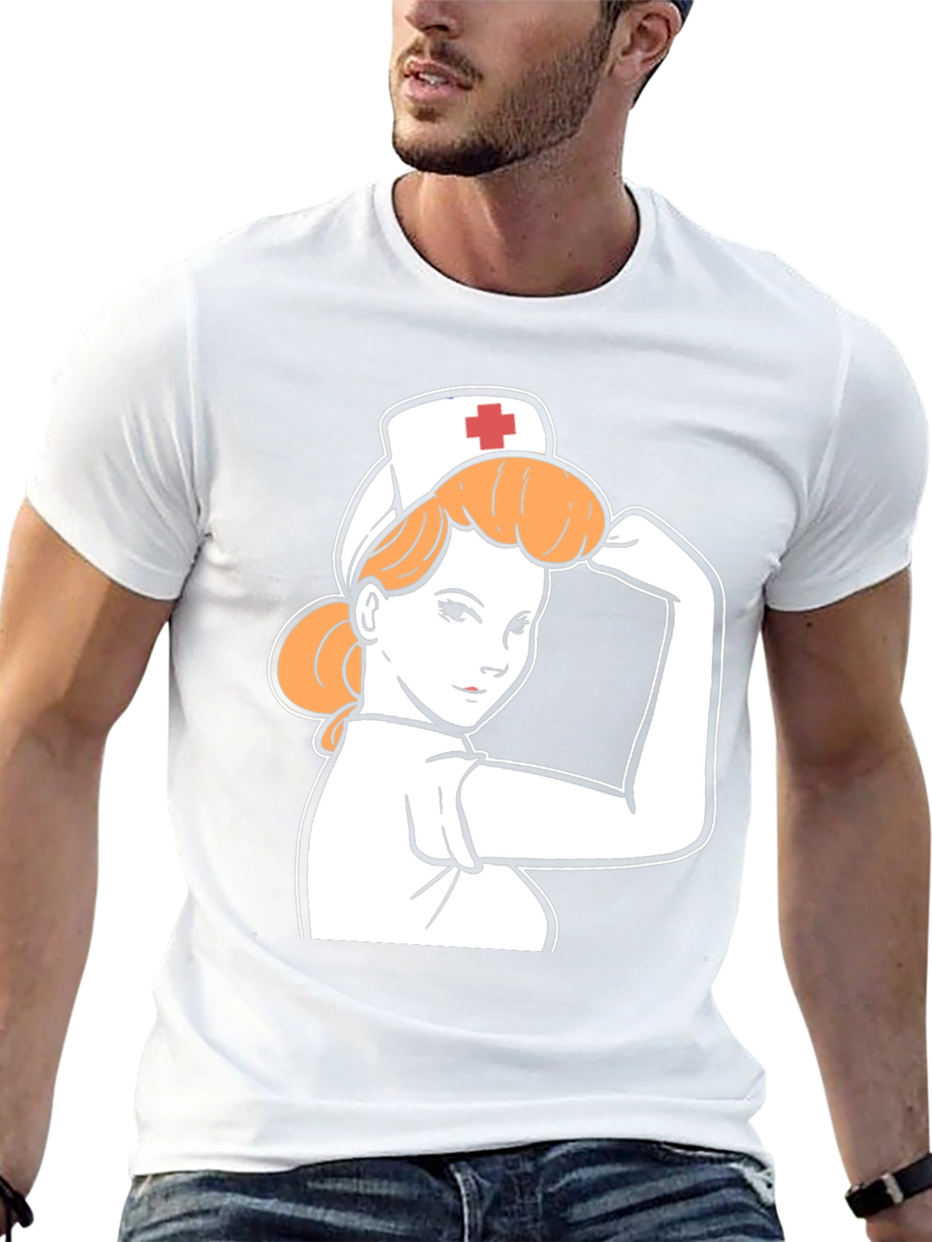 Black Retro Nurse Power T-Shirt - Black view 13