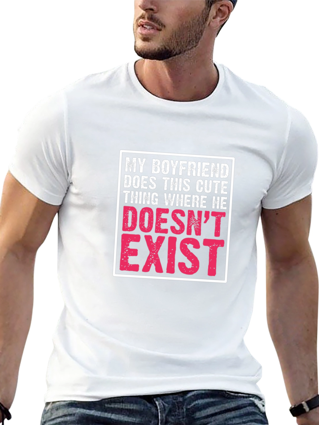 Black My Boyfriend Doesn't Exist Graphic T-Shirt view 13
