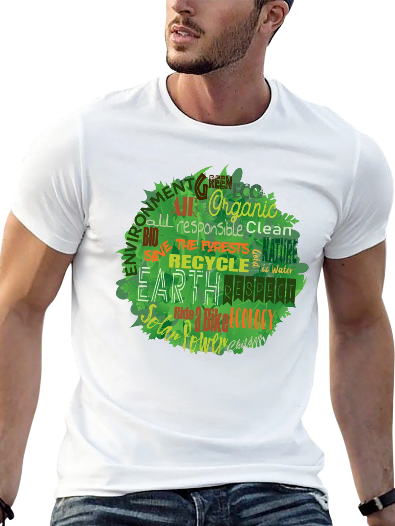 Black Eco Friendly Earth T-Shirt view 13