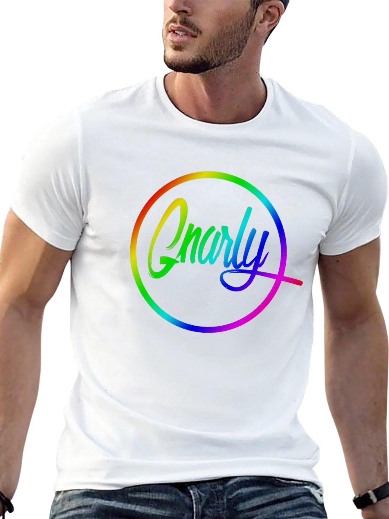 Black Gnarly Rainbow Graphic T-Shirt view 13