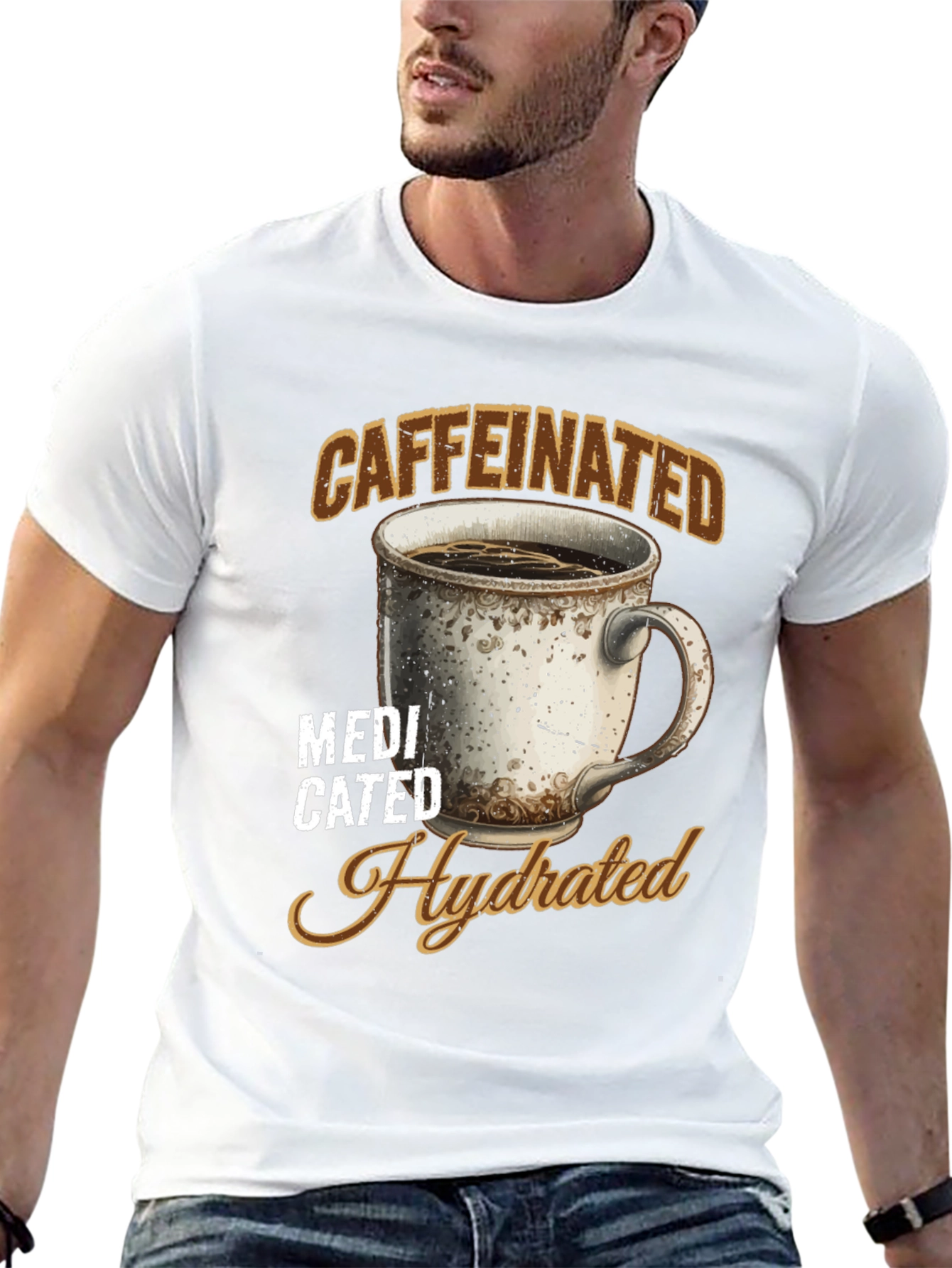 Caffeinated Medicated Hydrated Graphic Tee - 13