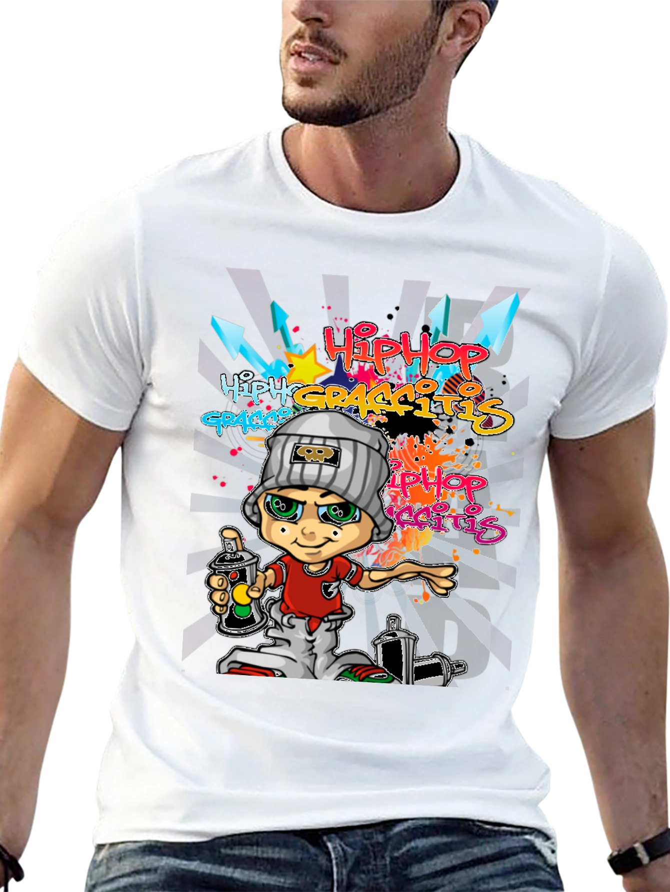 Black Hip Hop Graffiti T-Shirt - Urban Style view 13