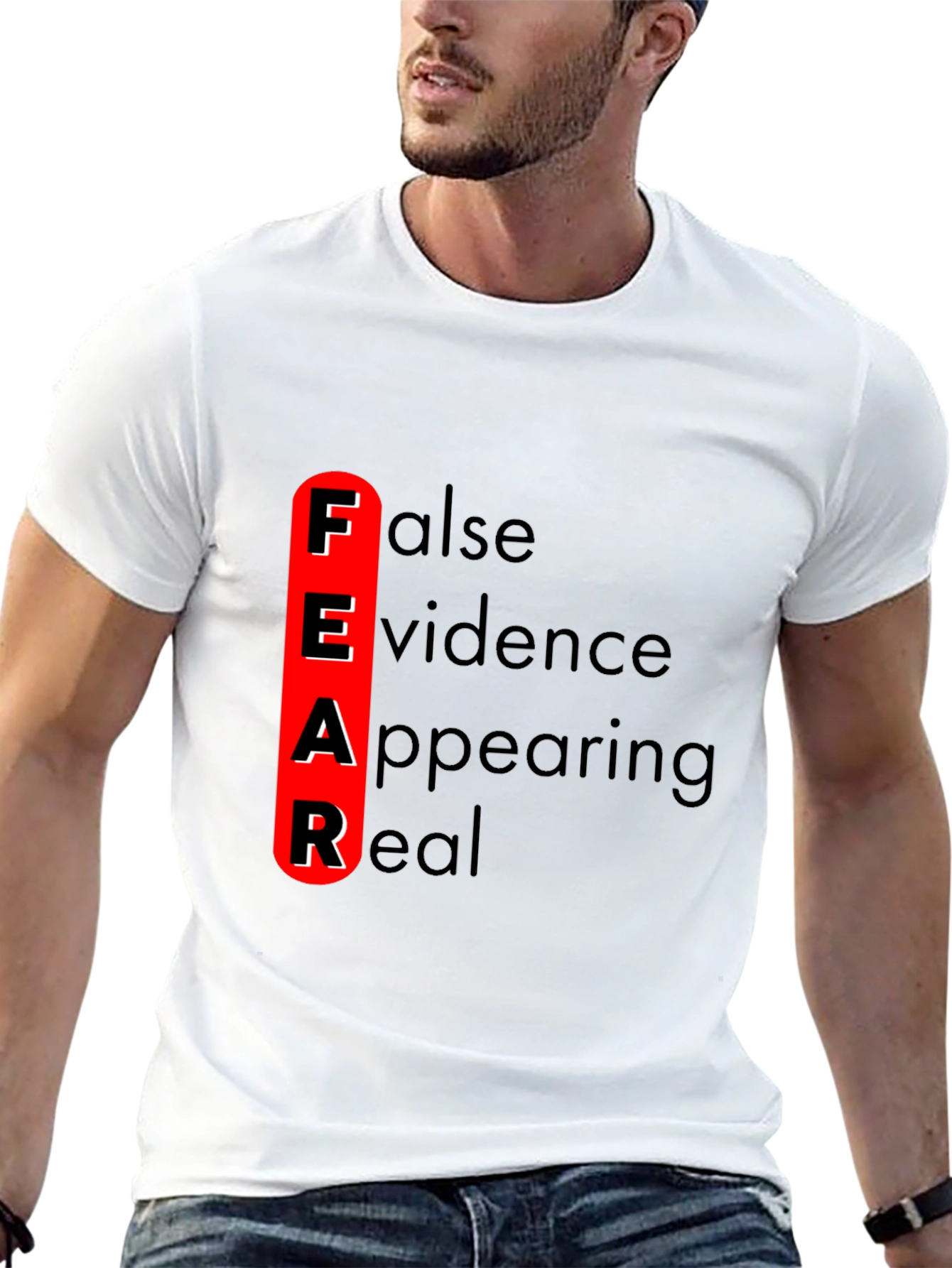 Black FEAR Definition Graphic Tee - Black view 13