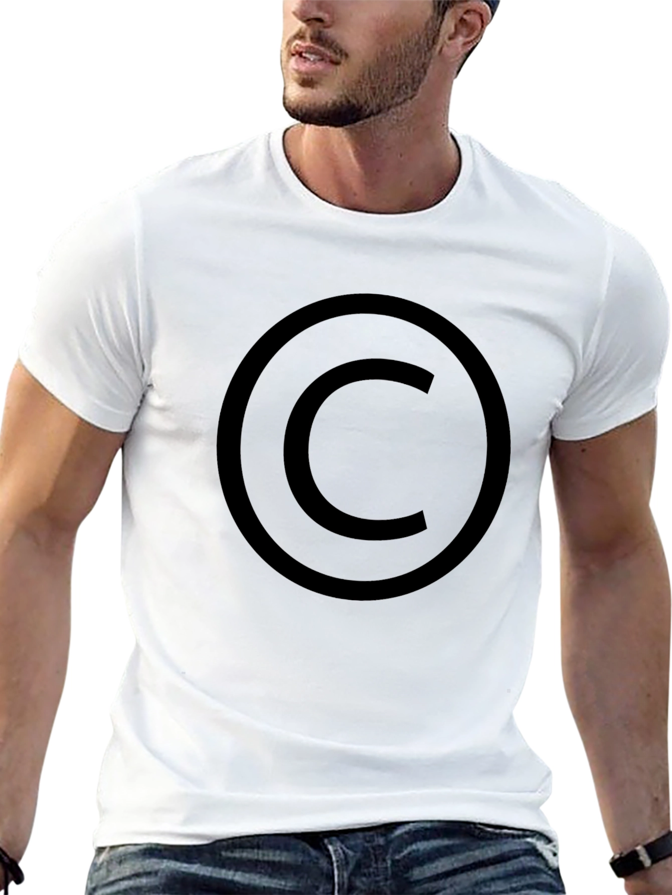 Black Copyright Symbol Black T-Shirt view 13