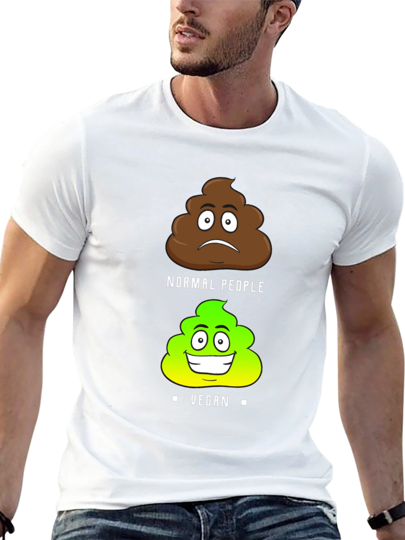 Black Vegan Poop Humor T-Shirt view 13