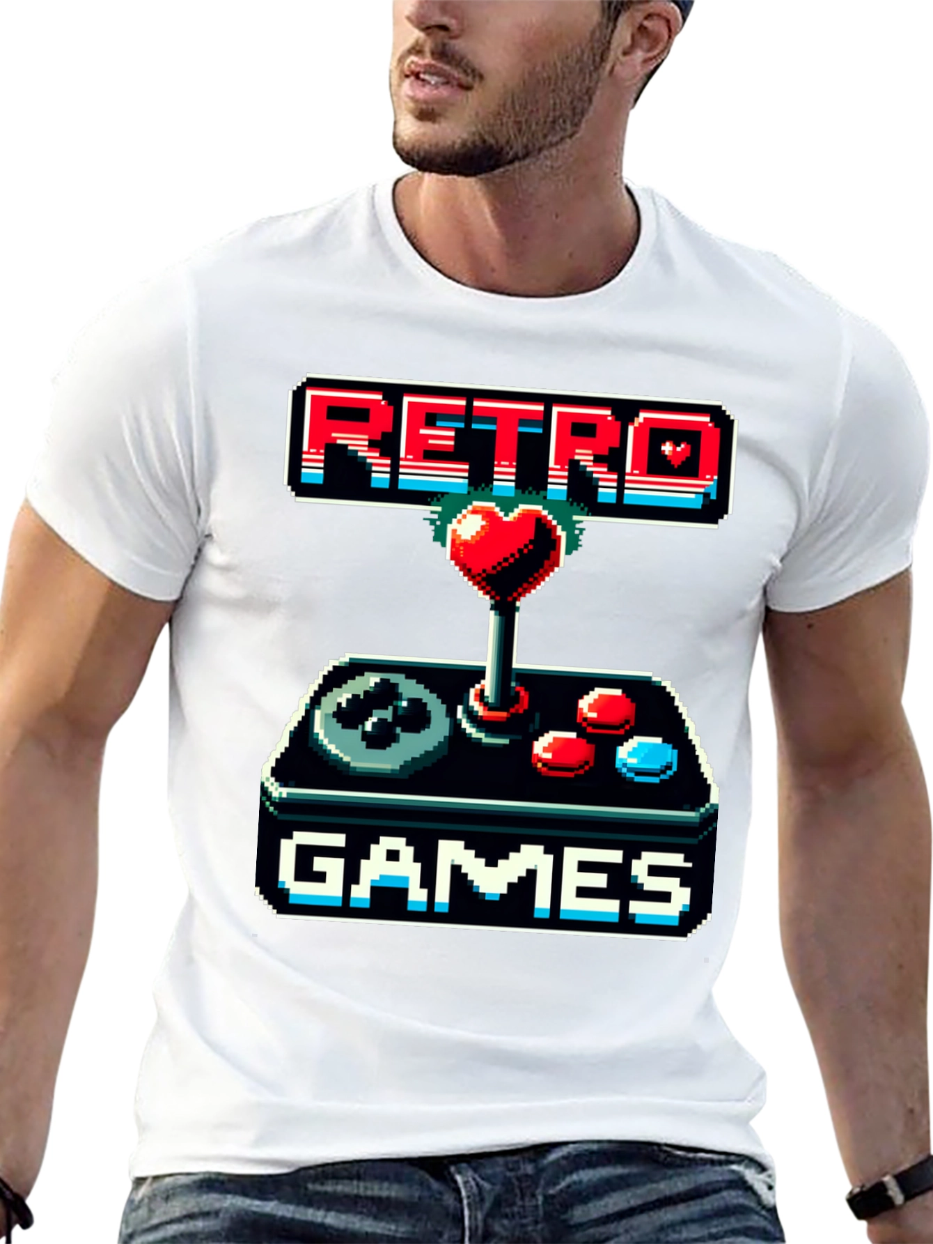 Black Retro Games Pixel Art T-Shirt view 13