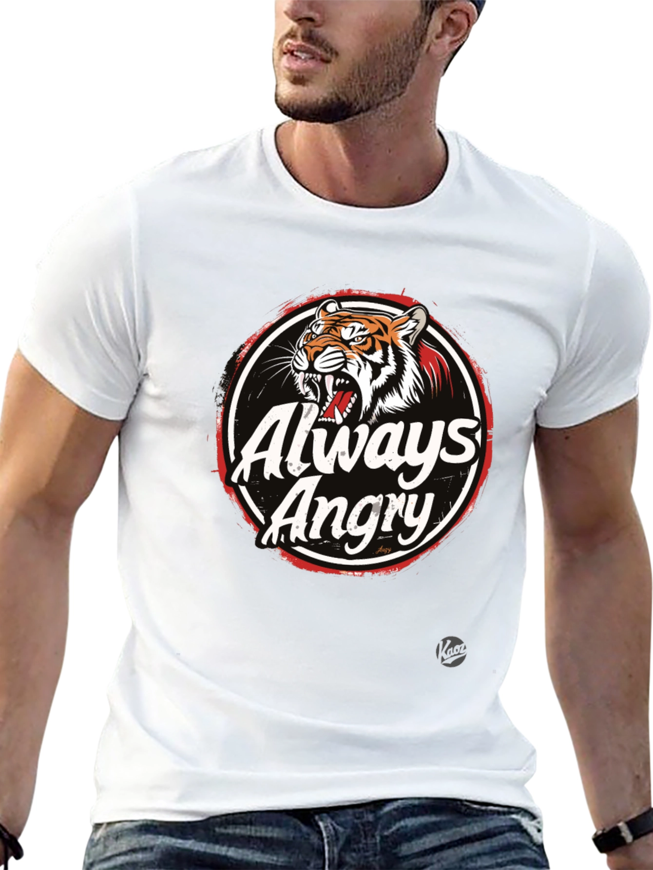 Black Always Angry Graphic T-Shirt - Men's Black Tee view 13