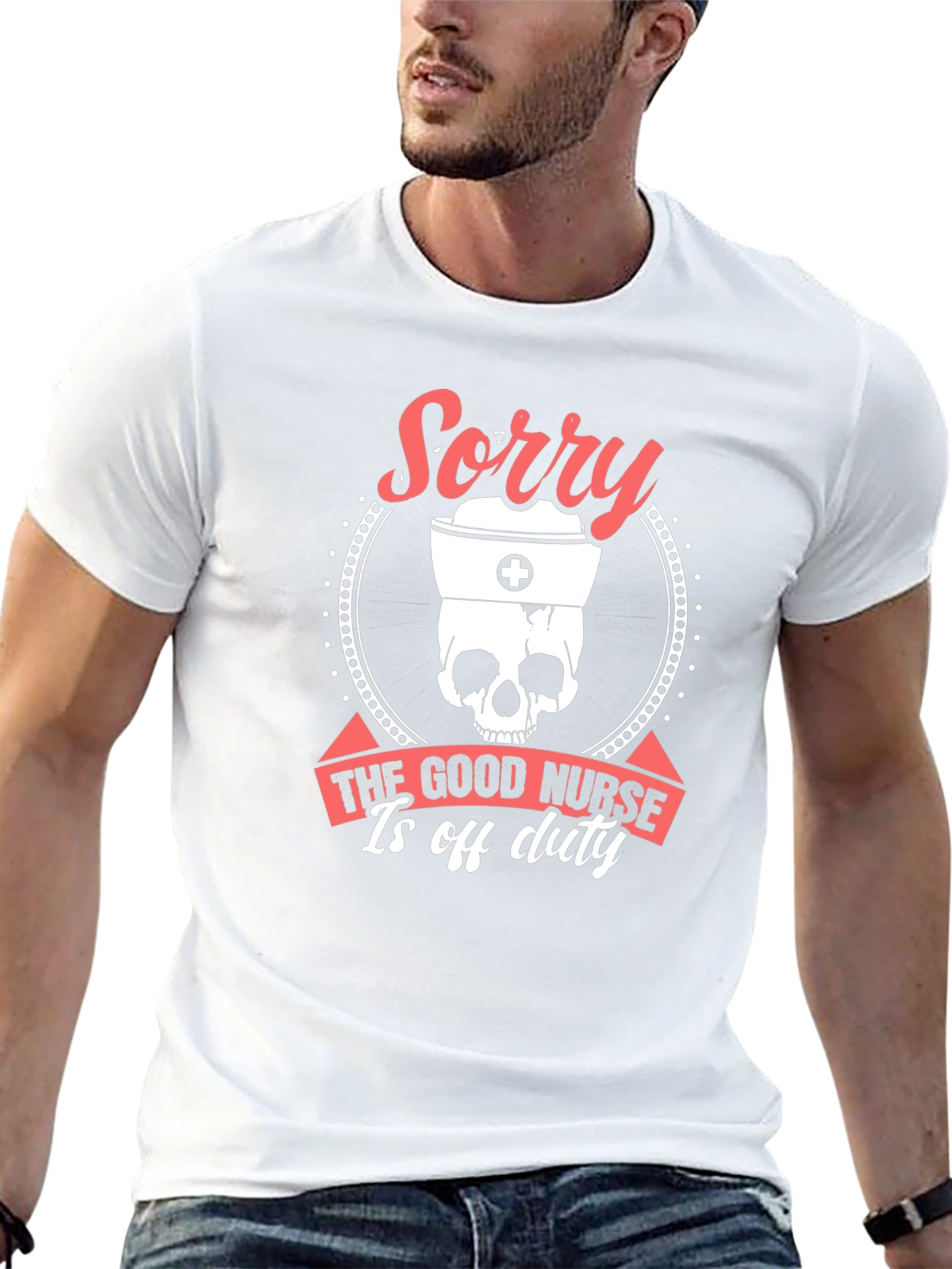 Black Sorry Good Nurse Off Duty Graphic Tee view 13