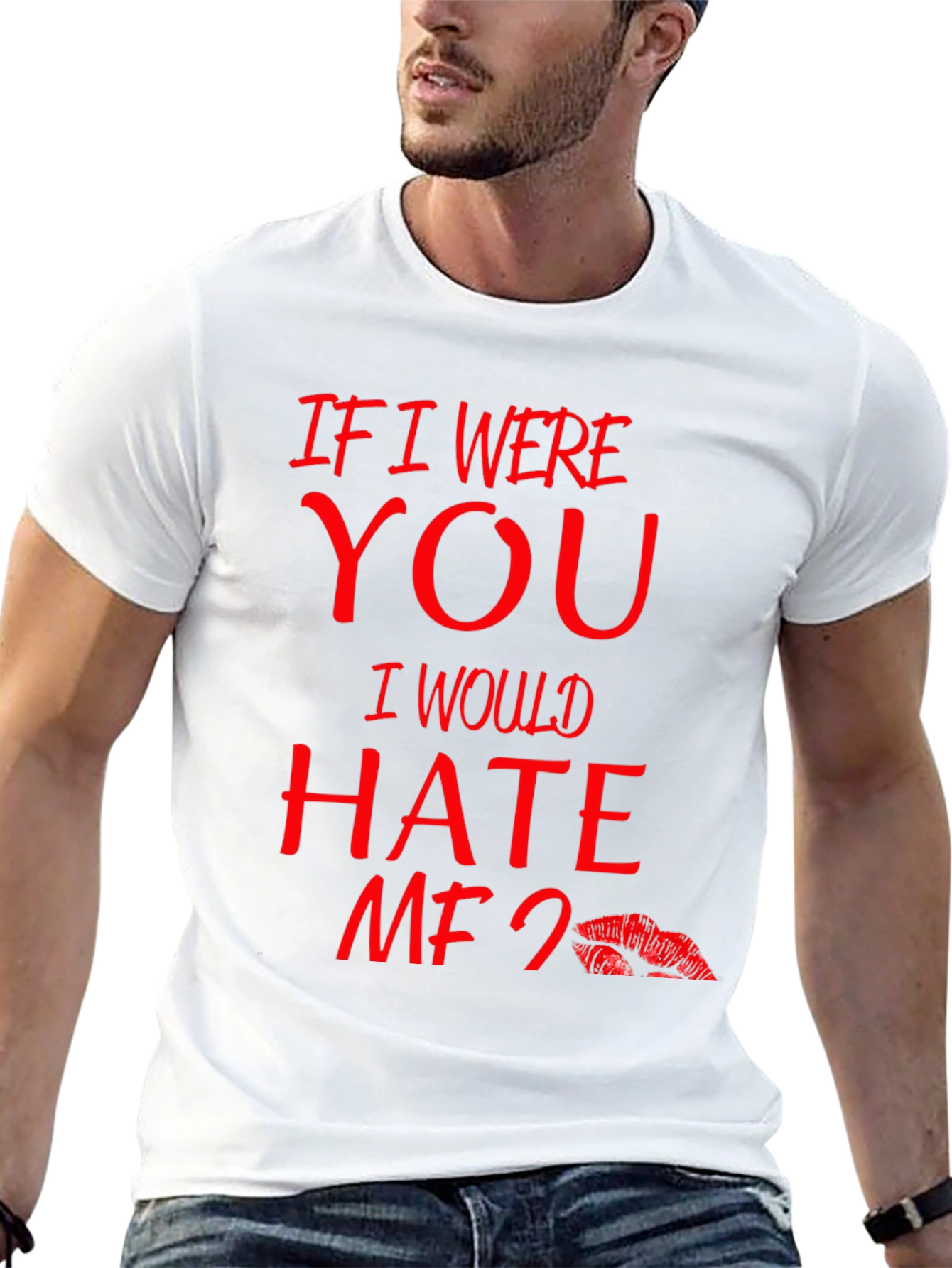 Black If I Were You I Would Hate Me Too Lips T-Shirt view 13
