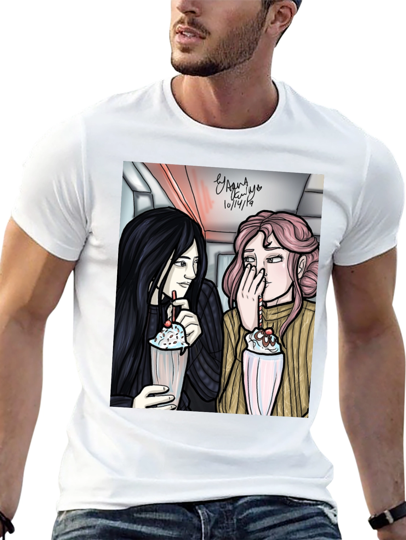 Black Cartoon Graphic Tee - Milkshake view 13