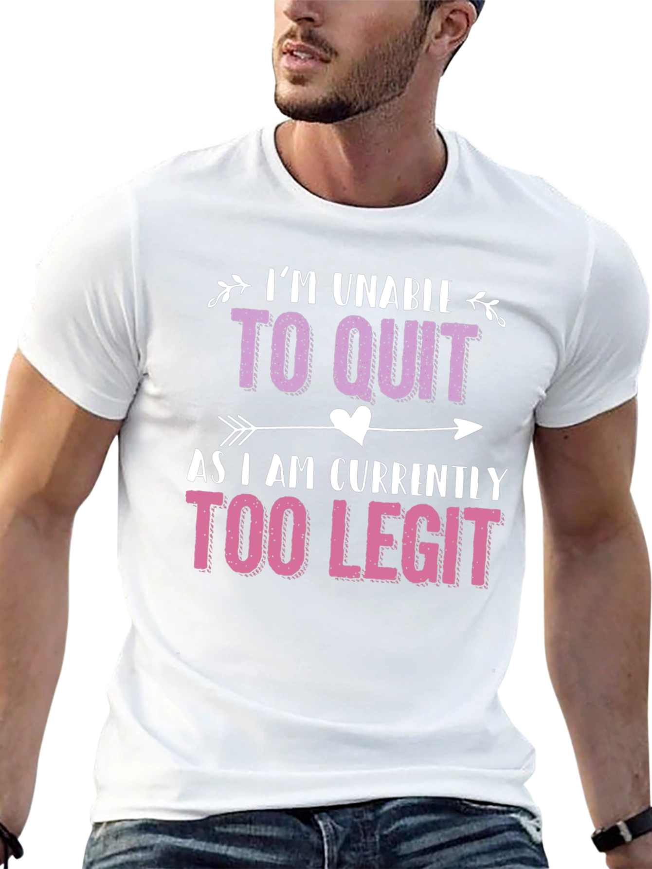 Black Too Legit To Quit Funny Graphic Tee view 13