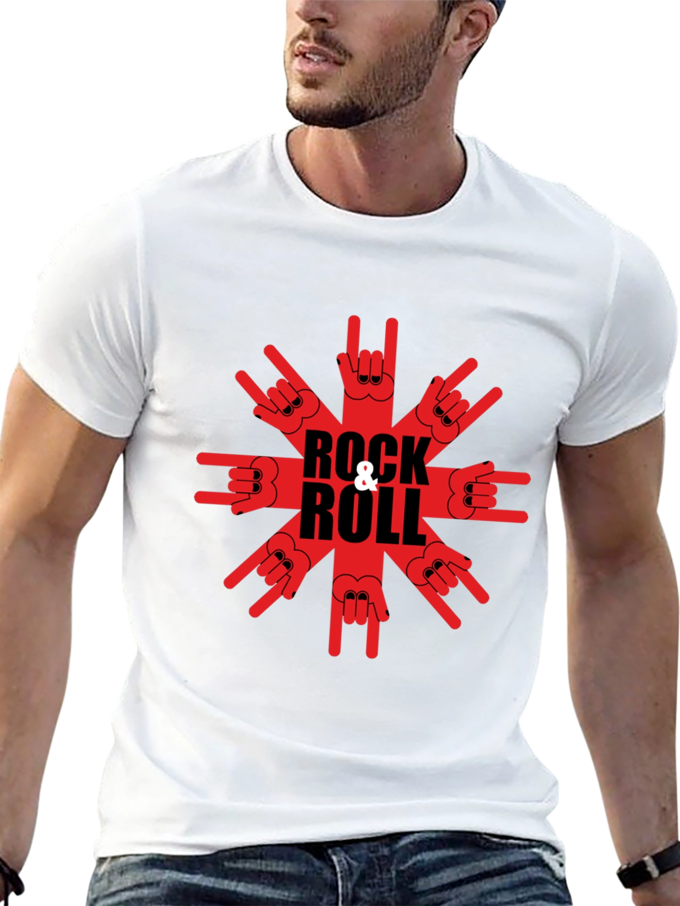 Black Rock & Roll Graphic T-Shirt - Black Tee view 13