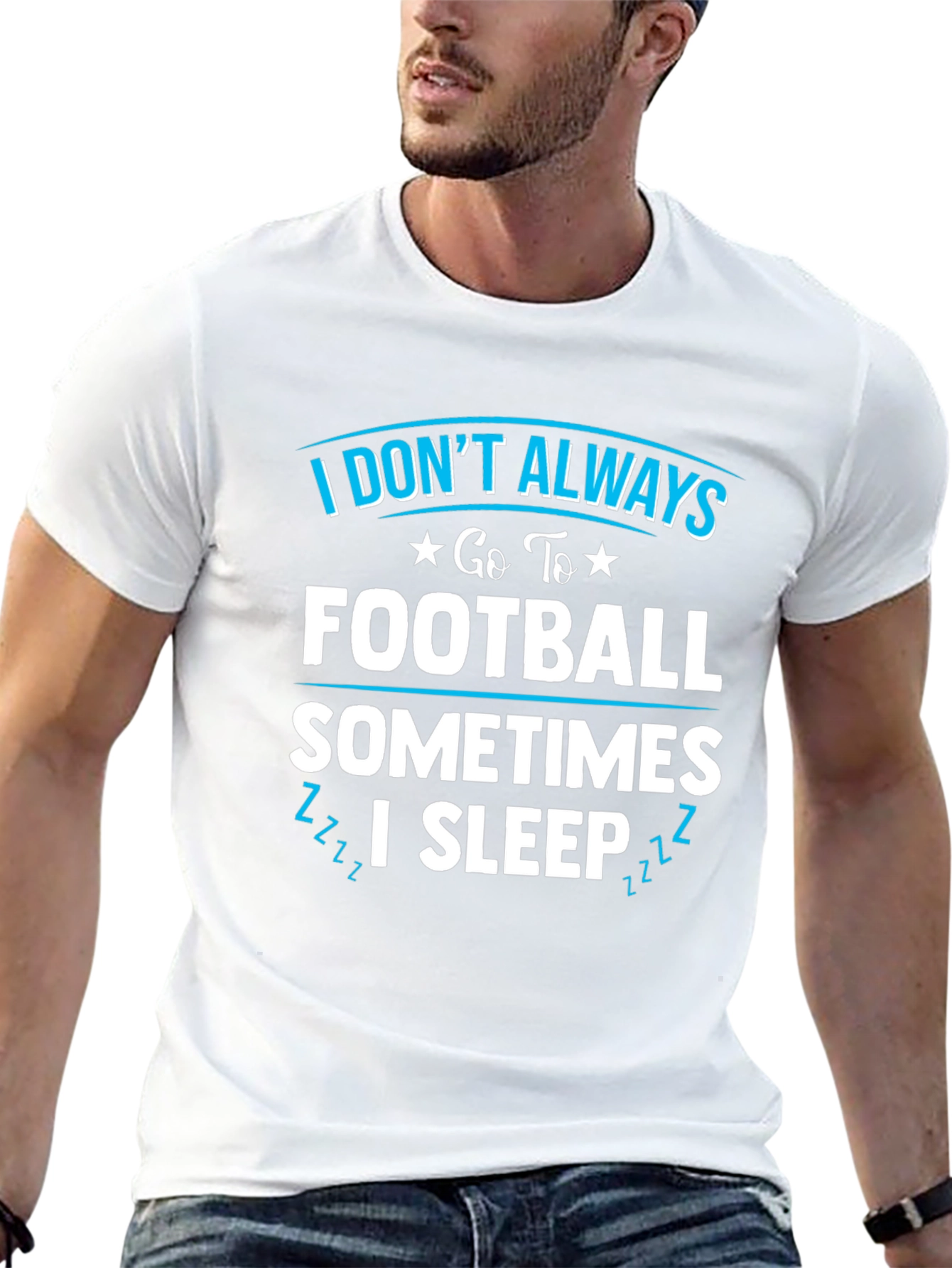 Black Funny Football Sleep T-Shirt view 13