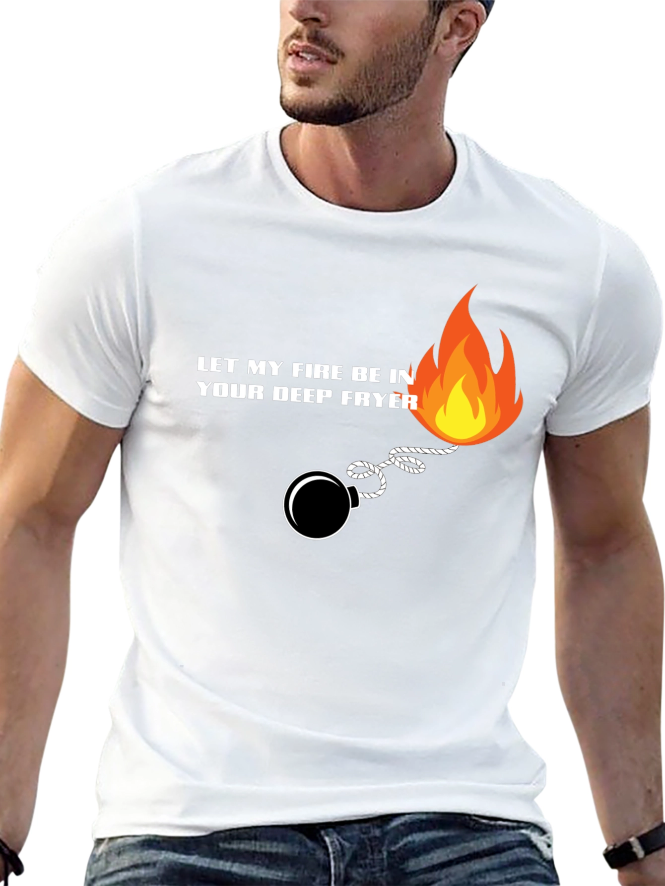 Black Let My Fire Be In Your Deep Fryer T-Shirt view 13