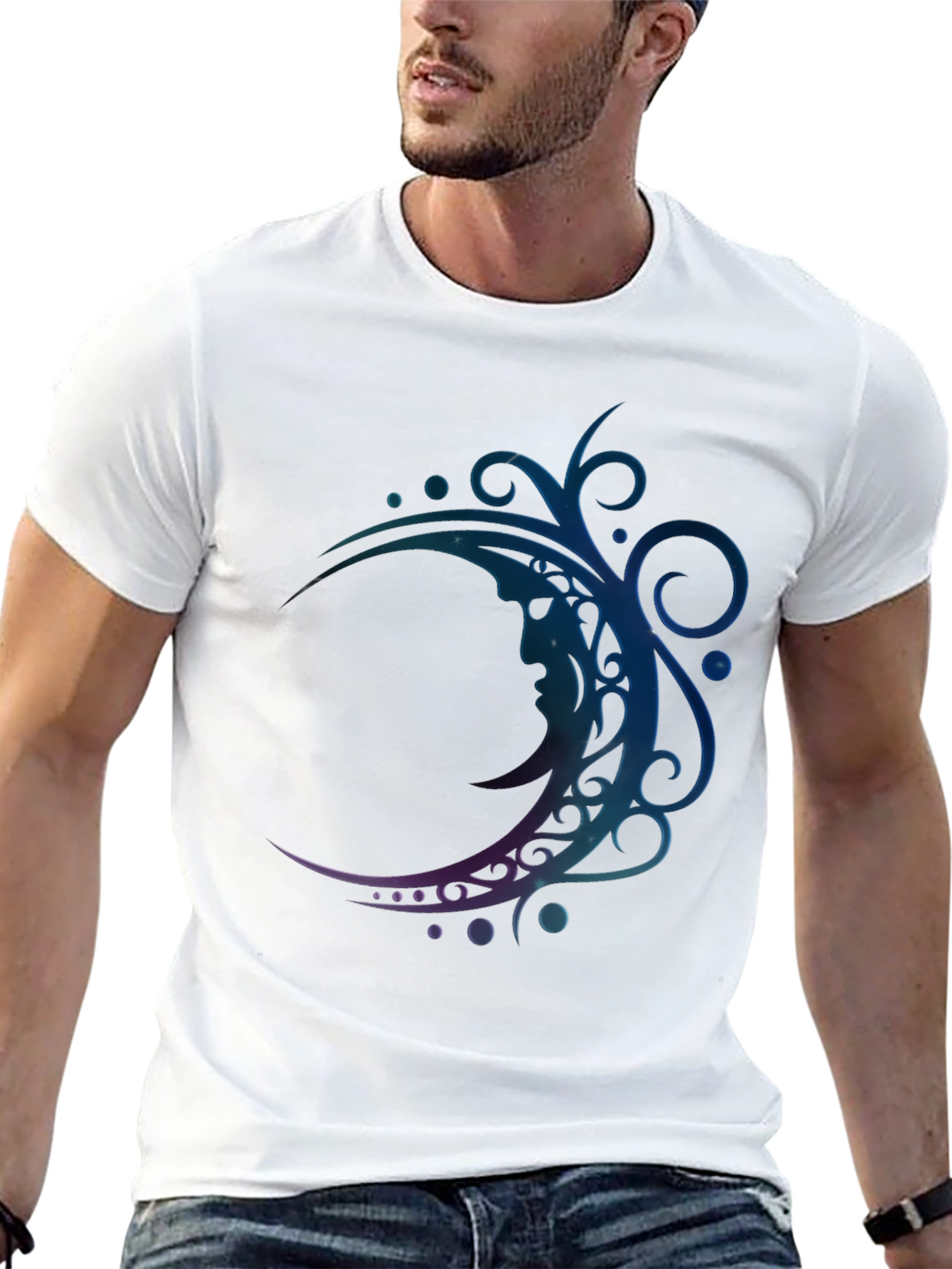 Black Mystic Moon Graphic Tee - Premium Comfort view 13