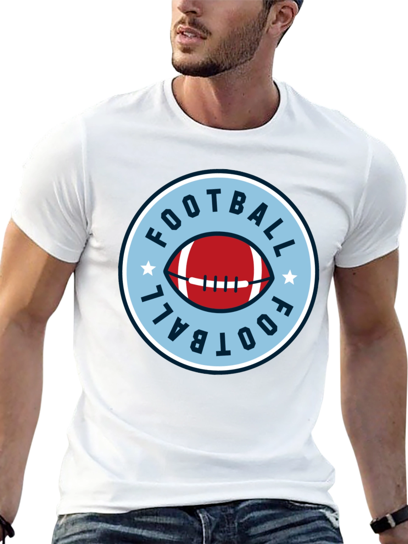 Black Football Graphic Tee - Classic Style view 13