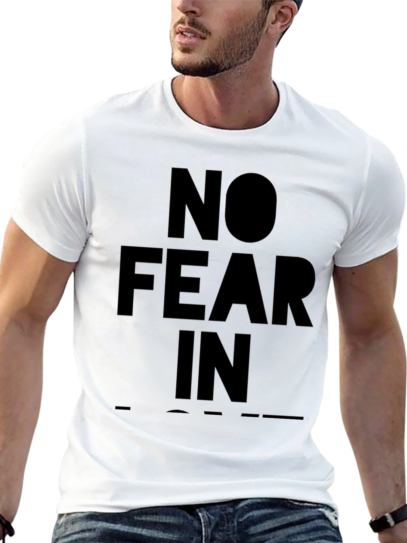Black No Fear In T-Shirt - Bold Statement Tee view 13