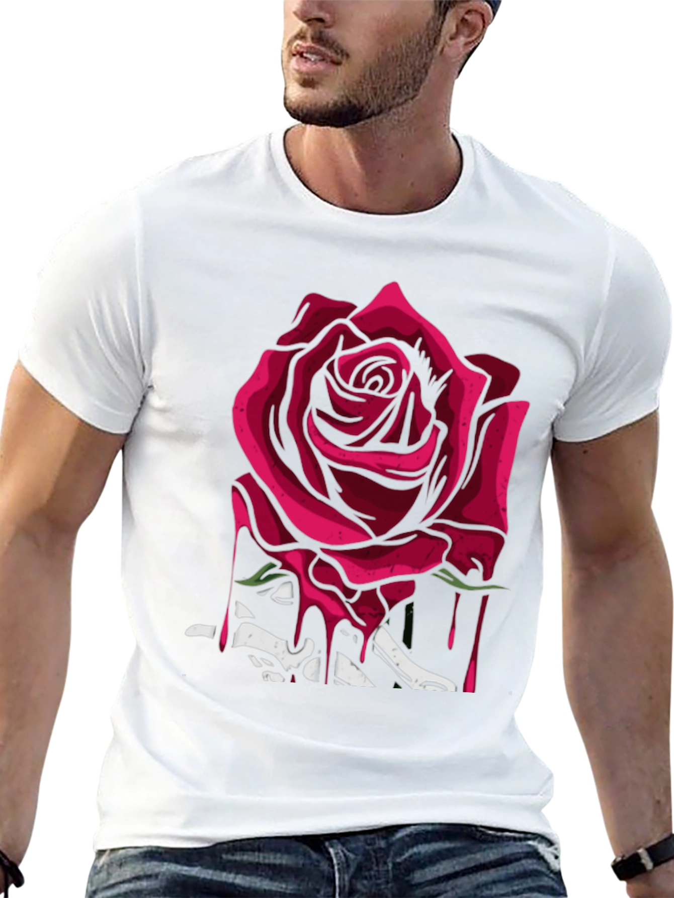 Black Rose & Bones Graphic Tee - Modern Edgy Style view 13