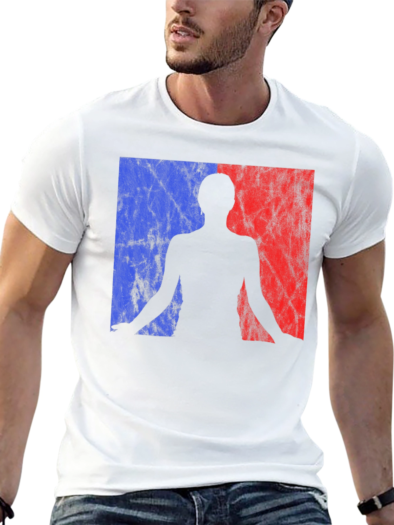 Black Yoga Silhouette Graphic Tee - Black Cotton Blend Shirt view 13