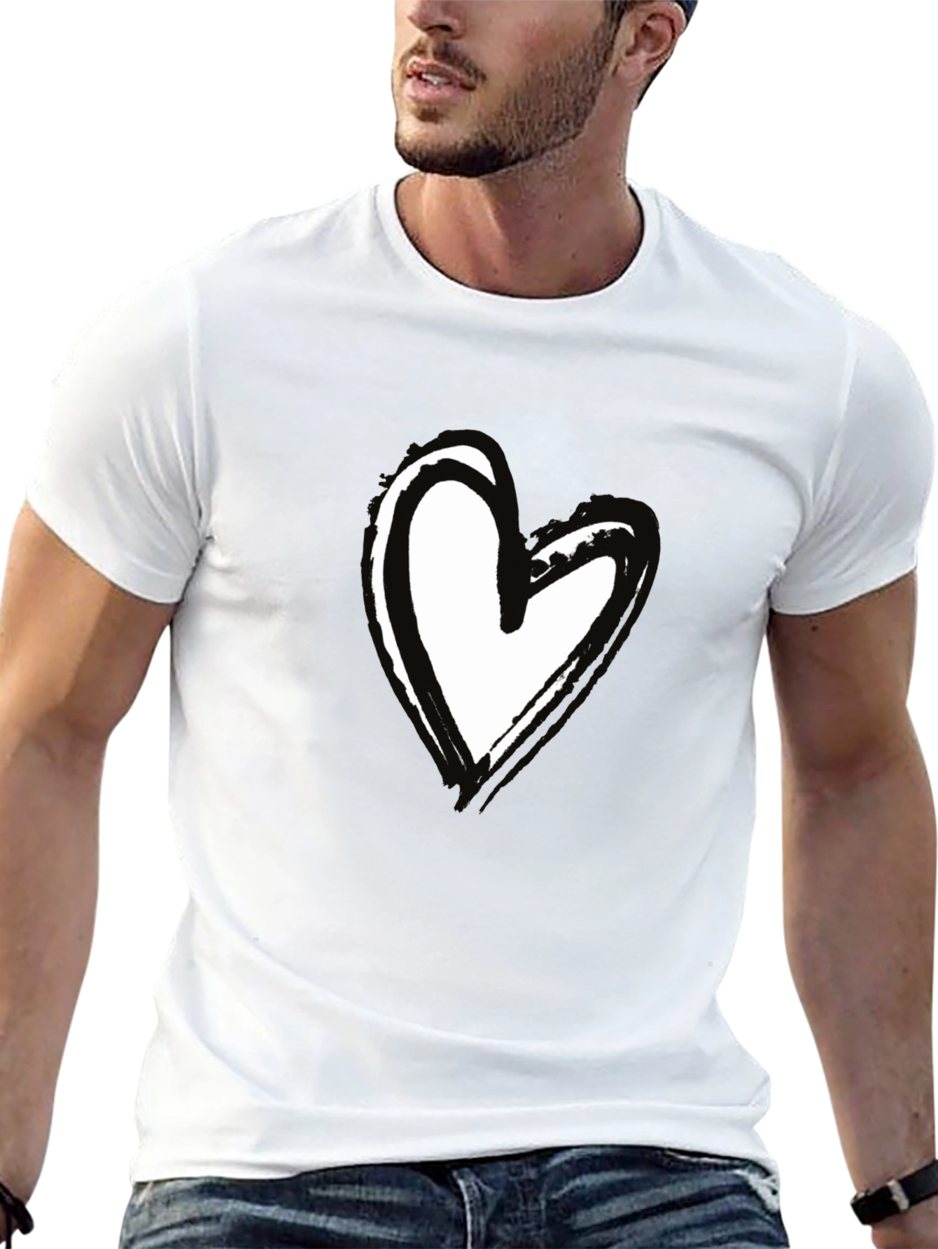 Black Heart Graphic Black Tee - Casual Style view 13