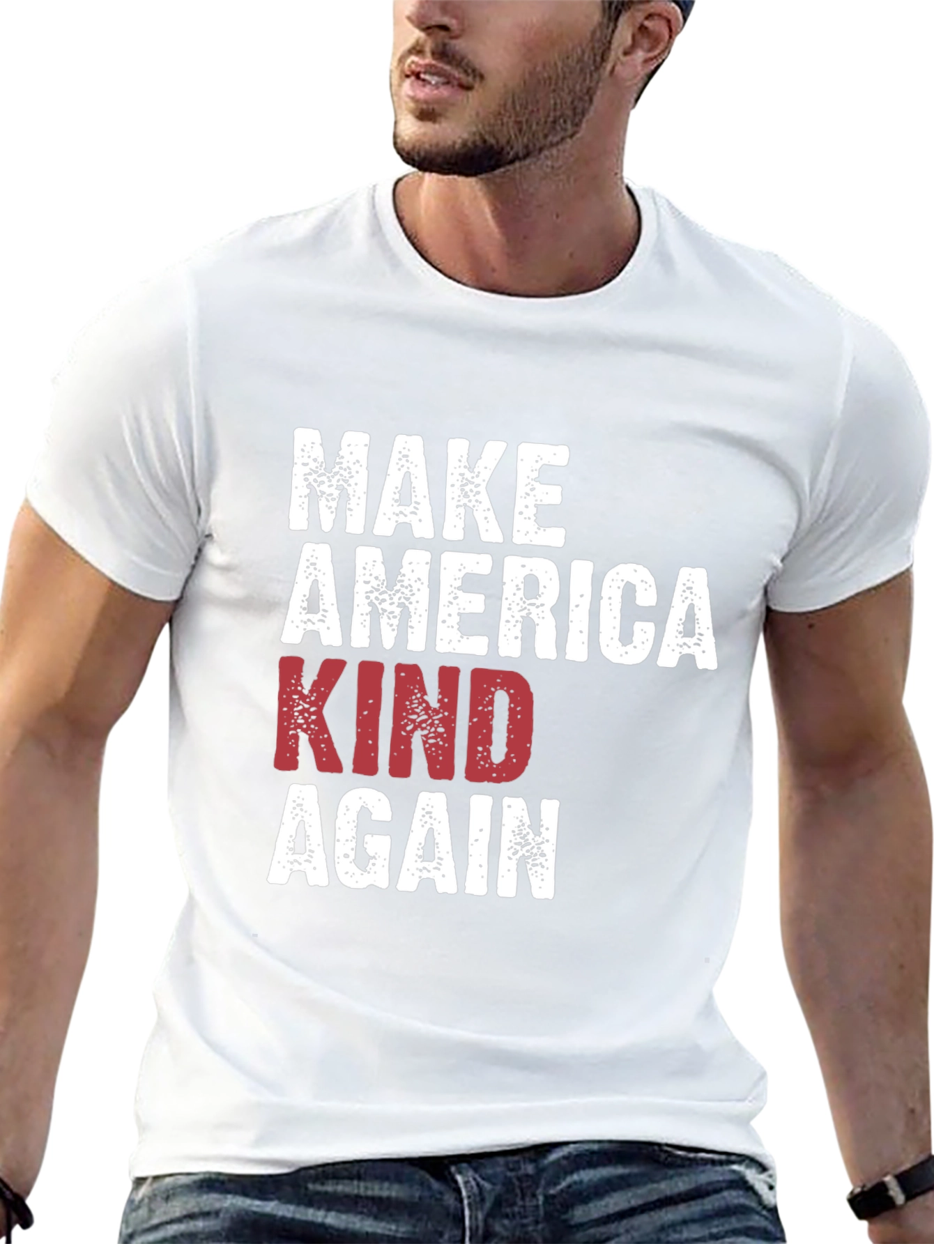 Black Make America Kind Again Black Graphic T-Shirt view 13