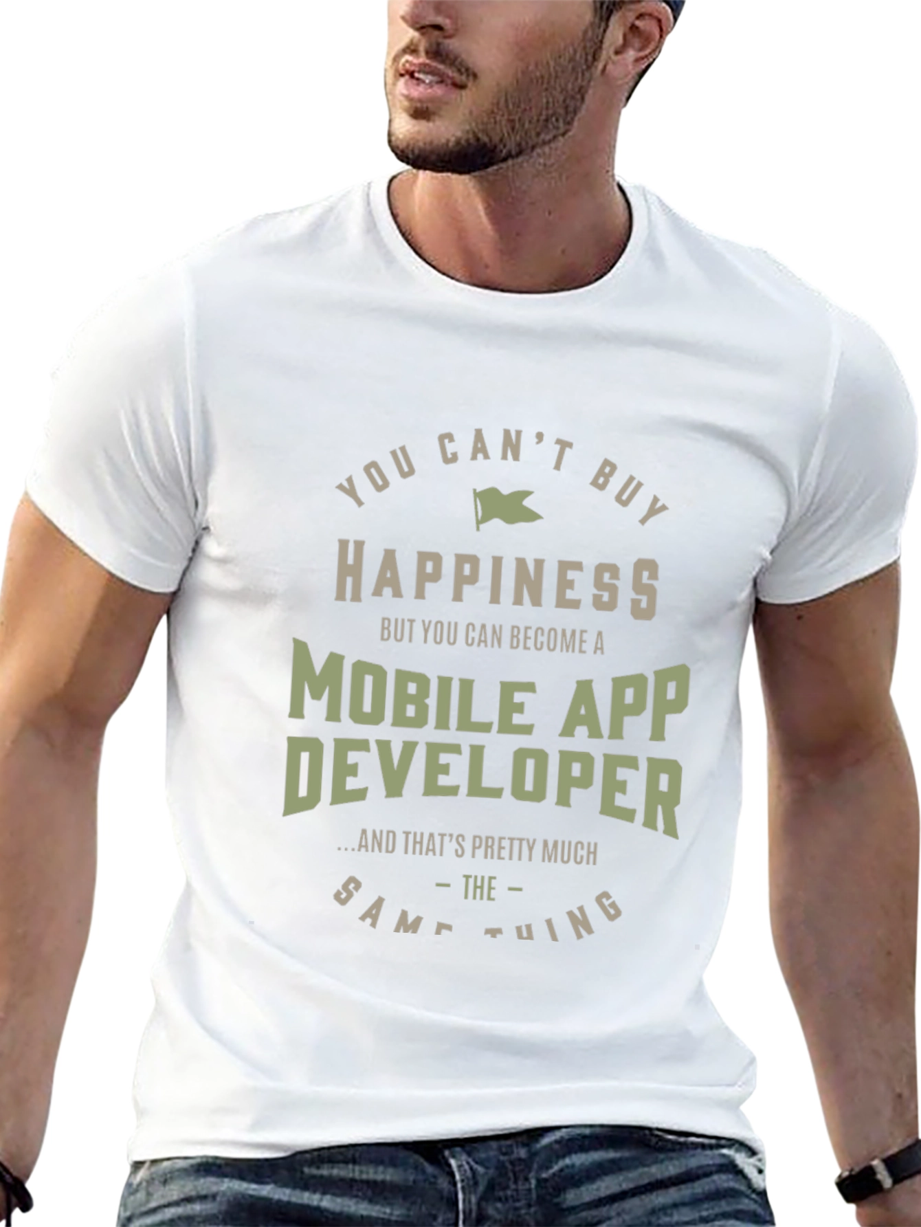 Black Mobile App Developer Happiness T-Shirt view 13