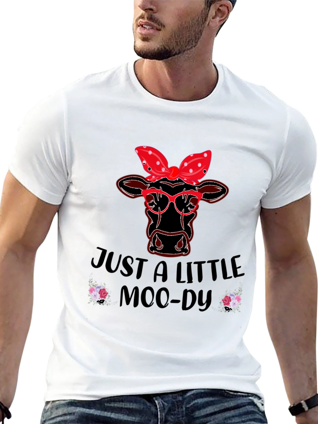 Black Just a Little Moody Cow T-Shirt view 13