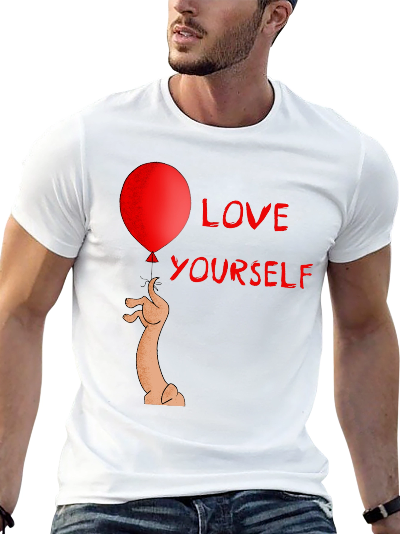 Black Love Yourself Balloon T-Shirt Funny Graphic Tee view 13