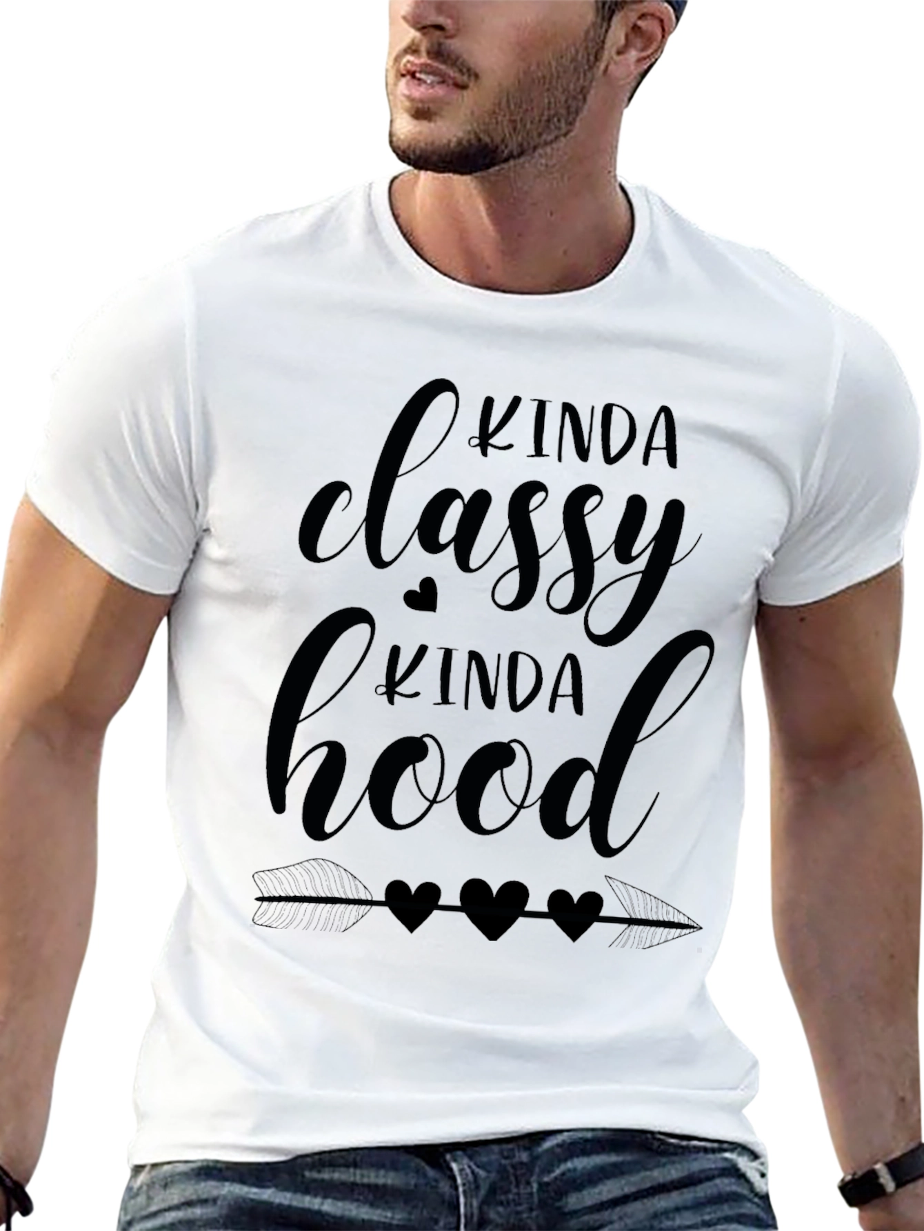 Black Kinda Classy Kinda Hood Graphic Tee view 13