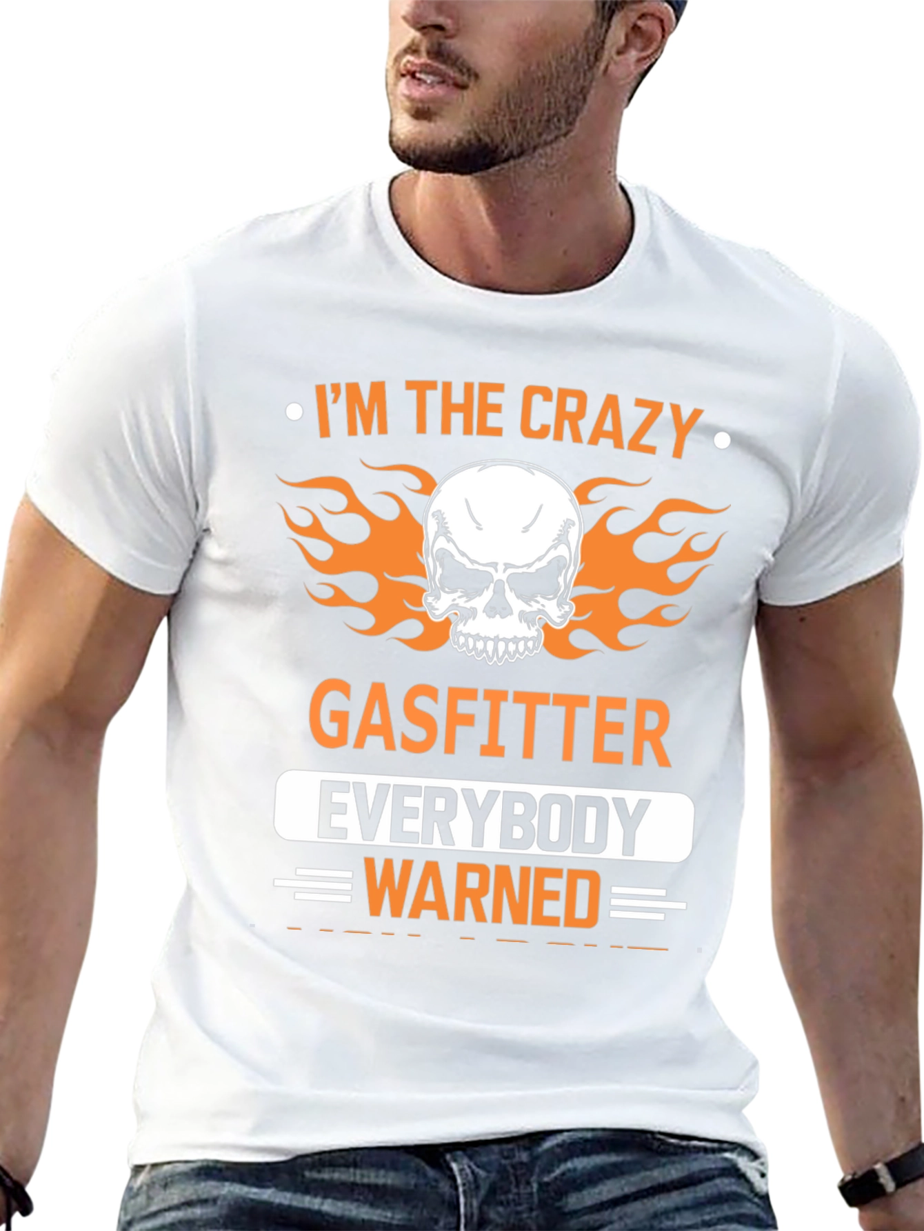 Black Crazy Gasfitter Skull Graphic T-Shirt view 13