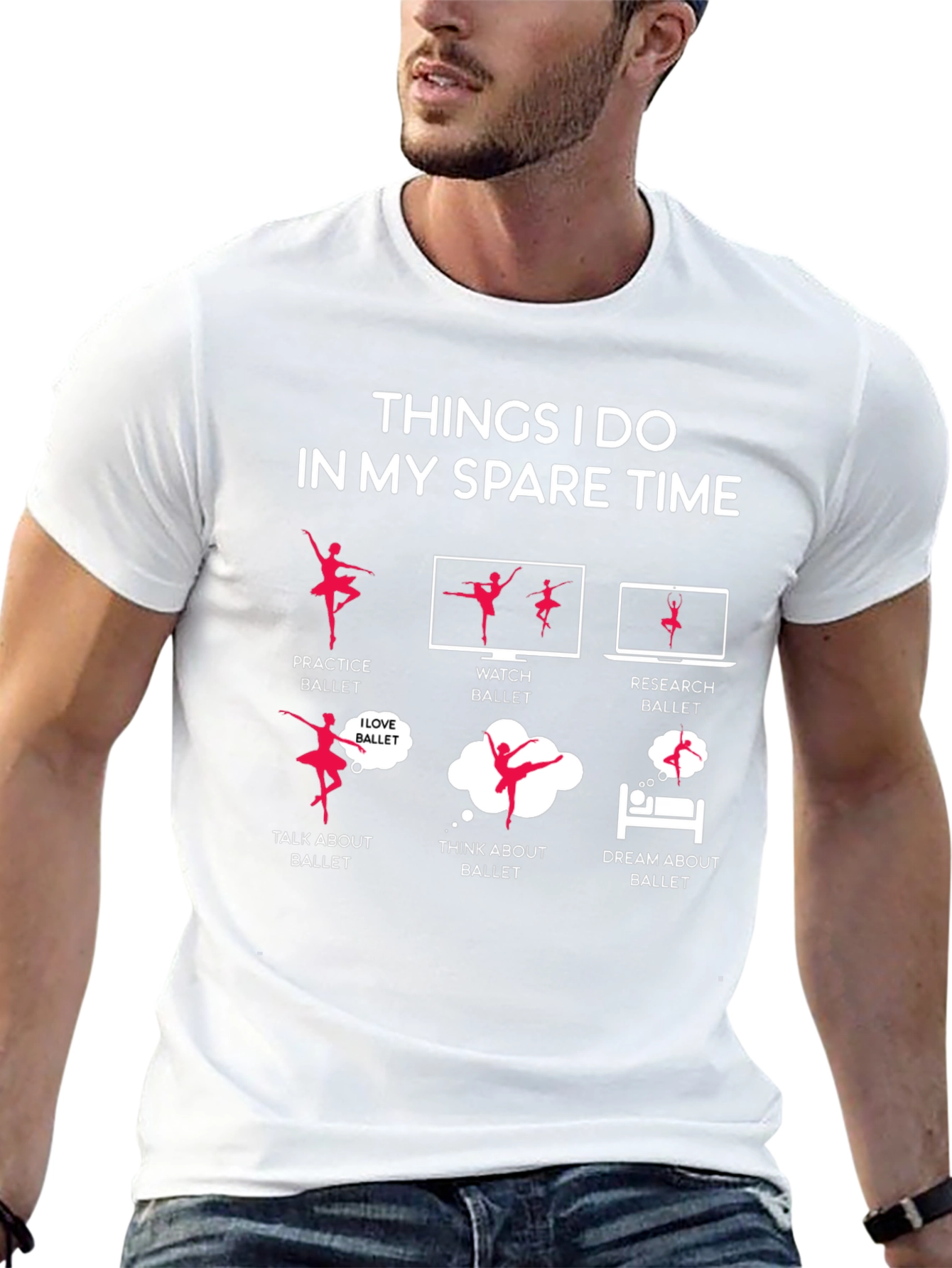 Black Ballet Lover's Spare Time T-Shirt view 13