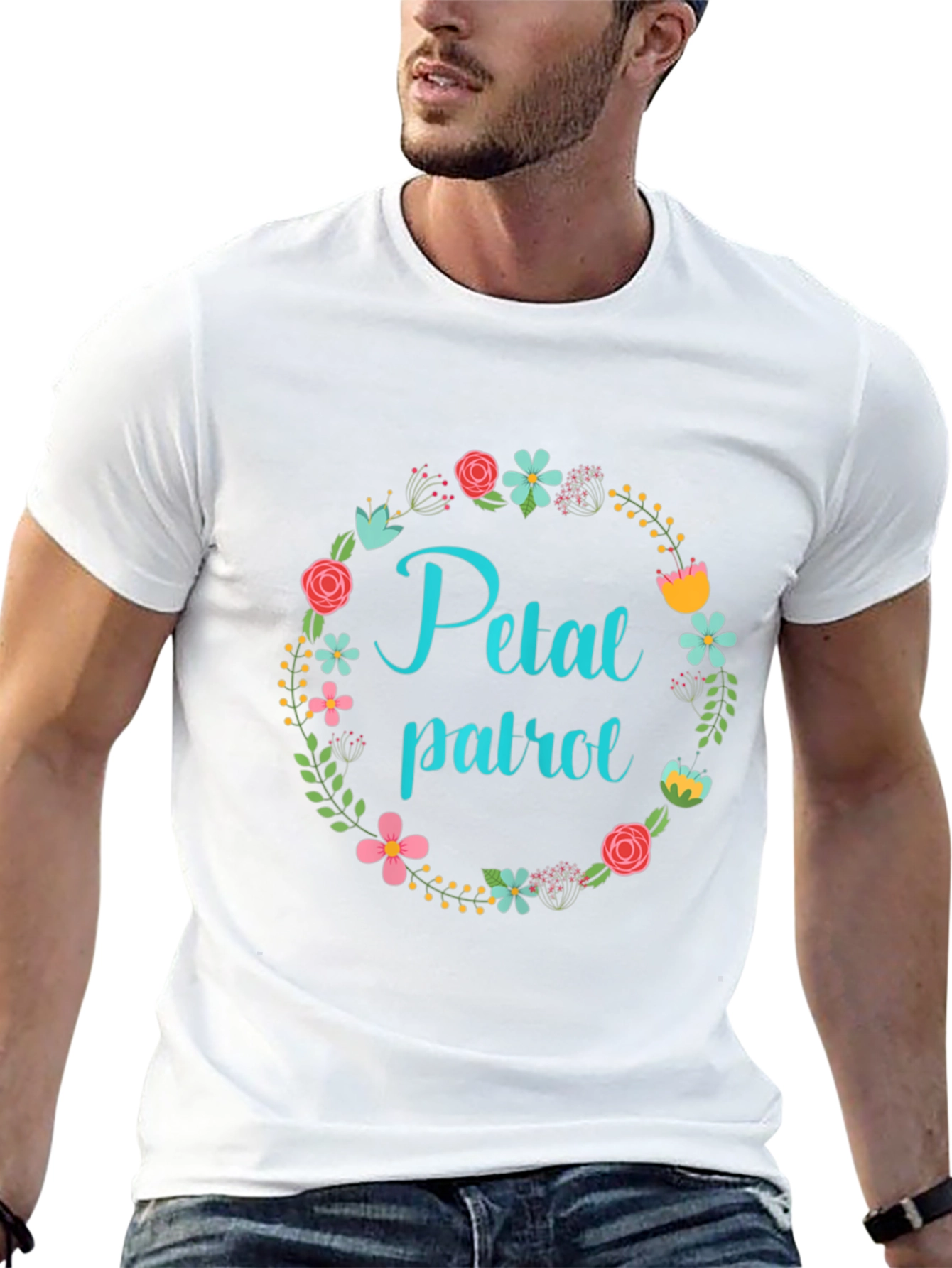Black Floral Petal Patrol Black T-Shirt view 13