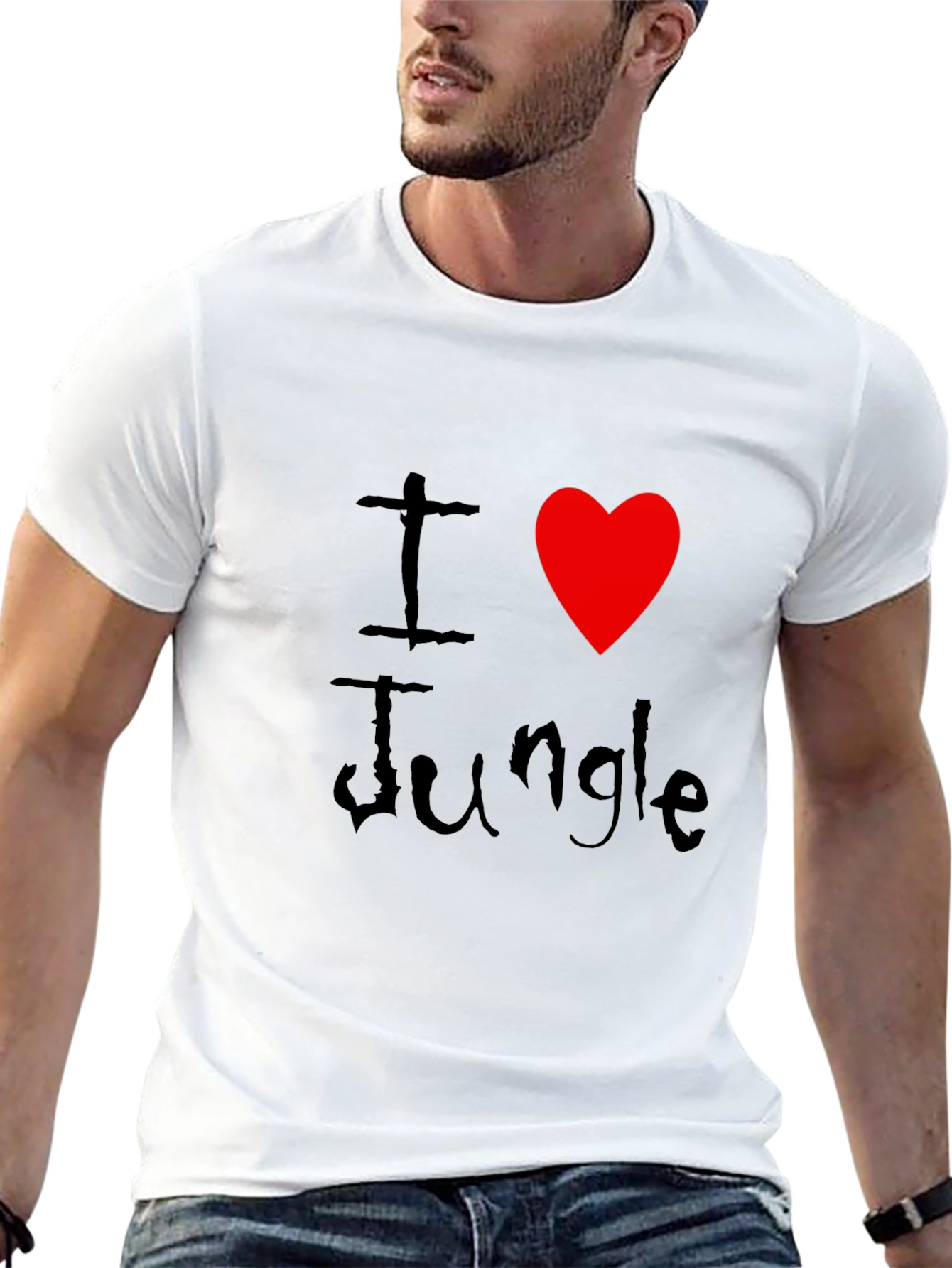 Black I Love Jungle Black Graphic Tee Shirt view 13