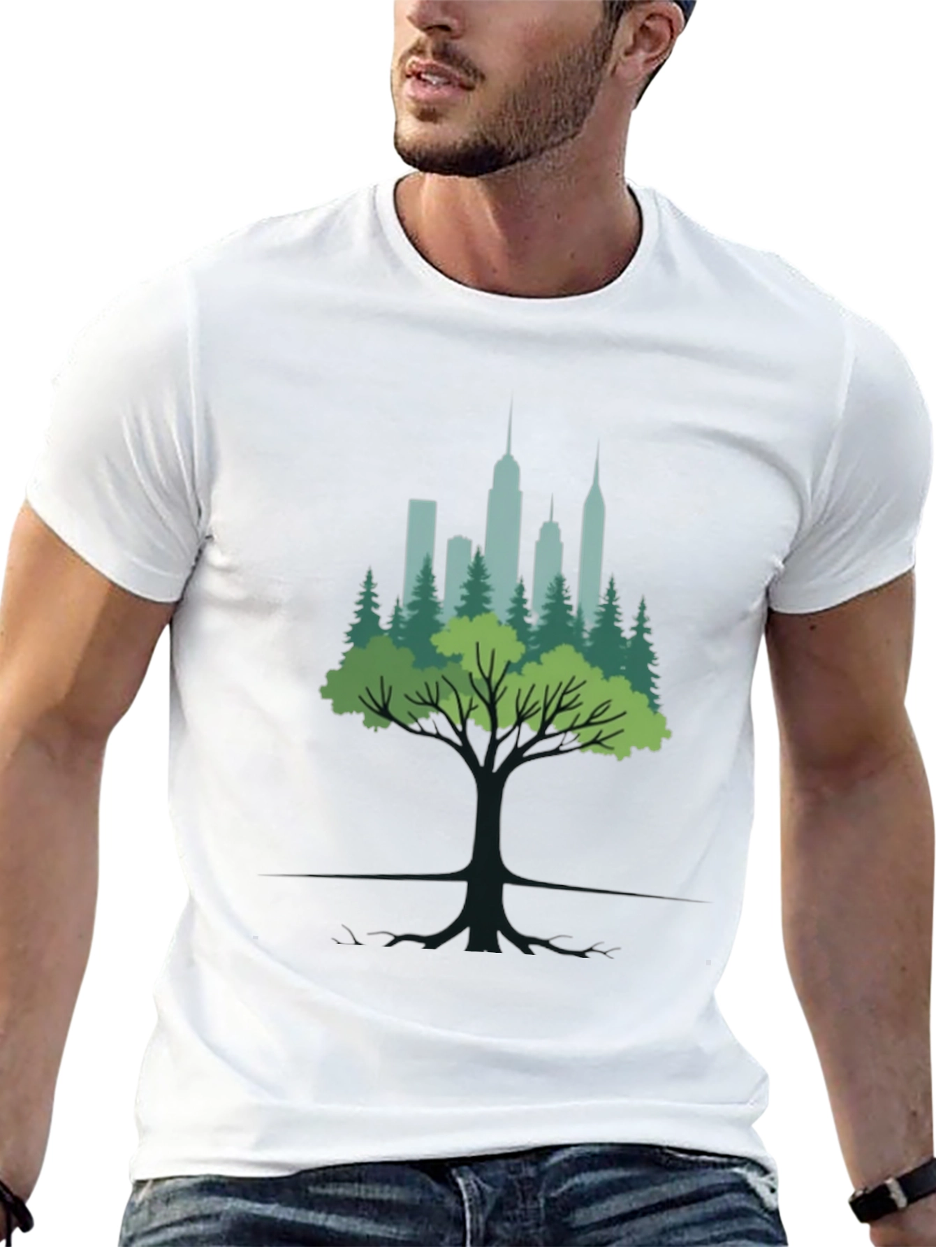 Black Urban Roots Graphic Tee - Nature Meets City view 13