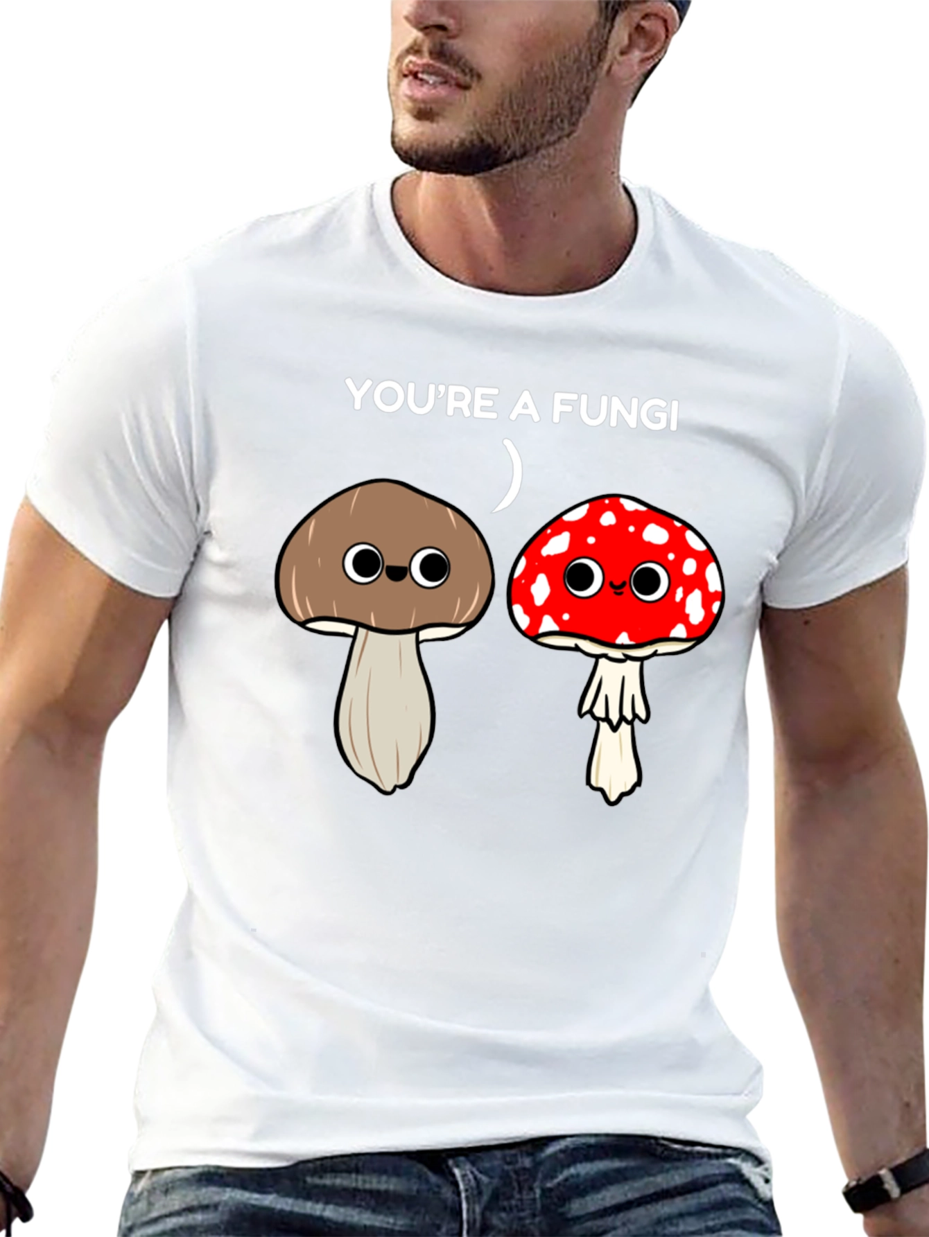 Black Funny "You're a Fungi" Graphic T-Shirt view 13