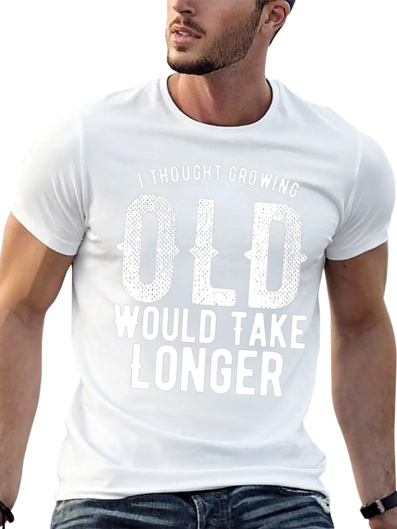 Black Funny 'Growing Old' Graphic T-Shirt view 13
